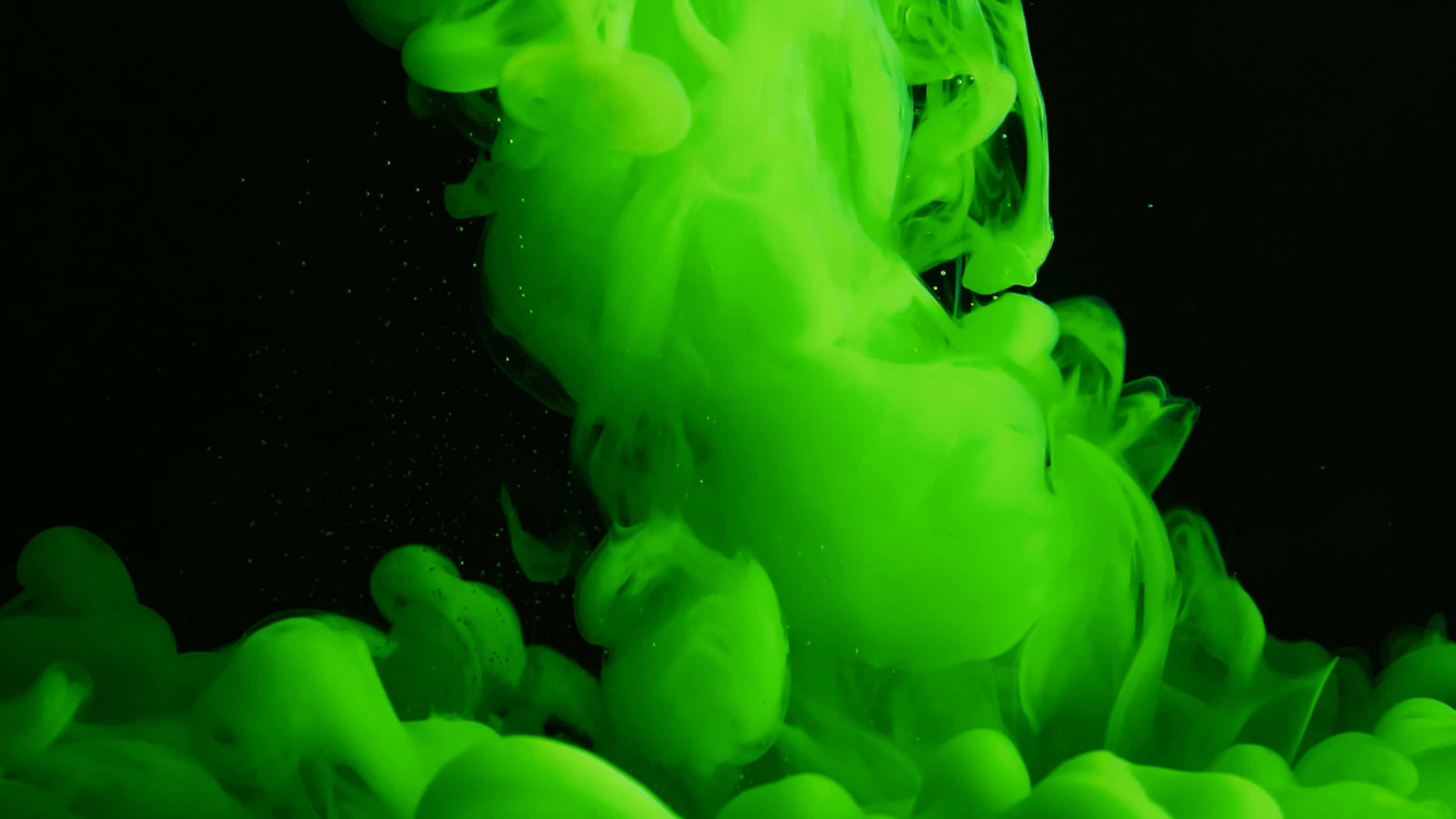 Nubes de humo verde neón abstractas en 3D Fondos de pantalla