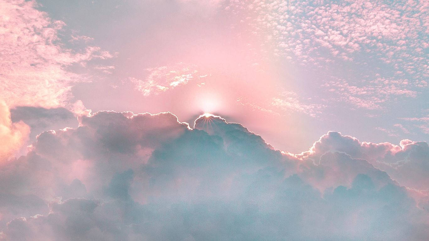 Nubes Estéticas Luz Solar Rosa Fondos de pantalla