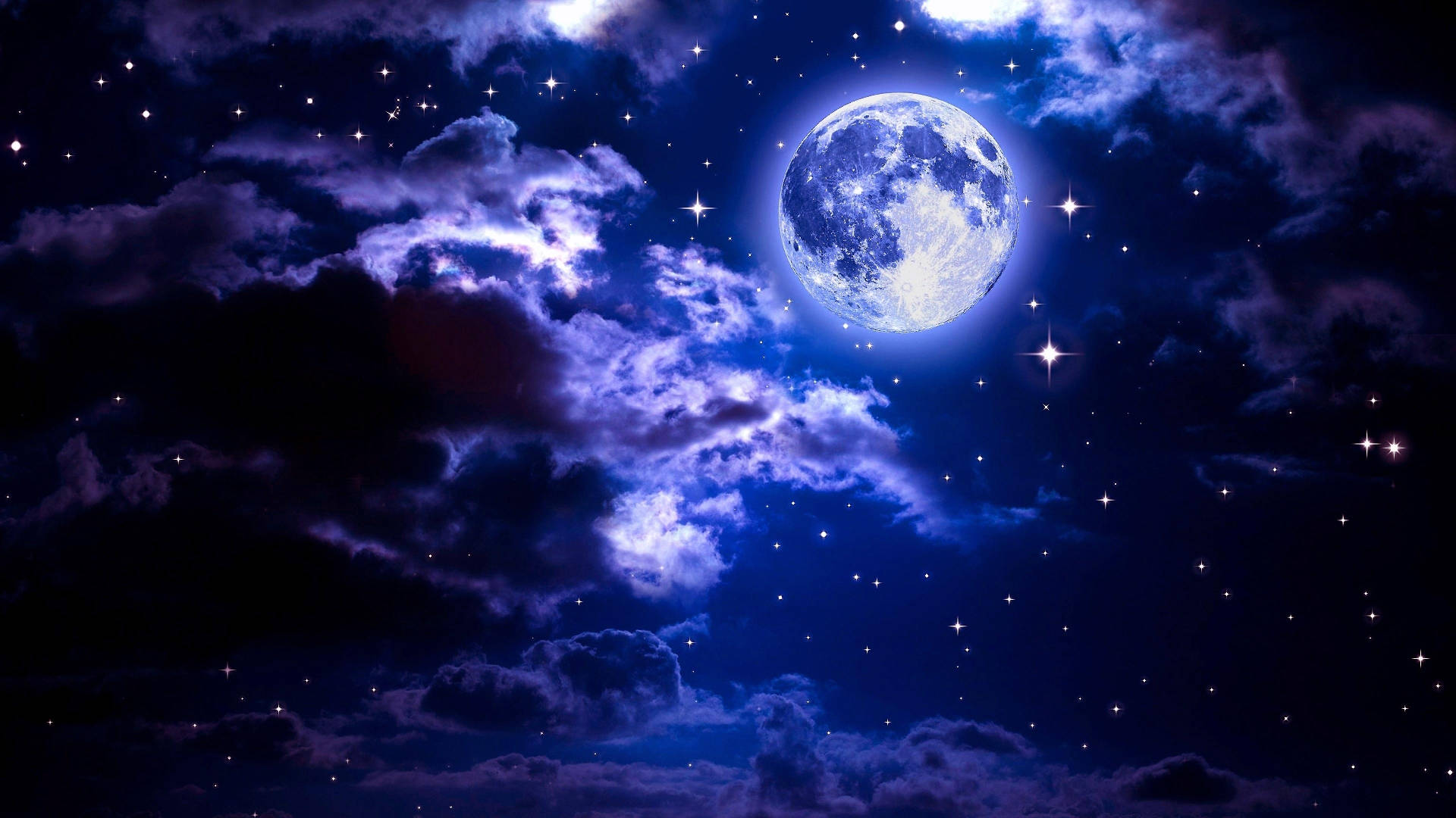 Nubes estéticas con luna etérea Fondos de pantalla