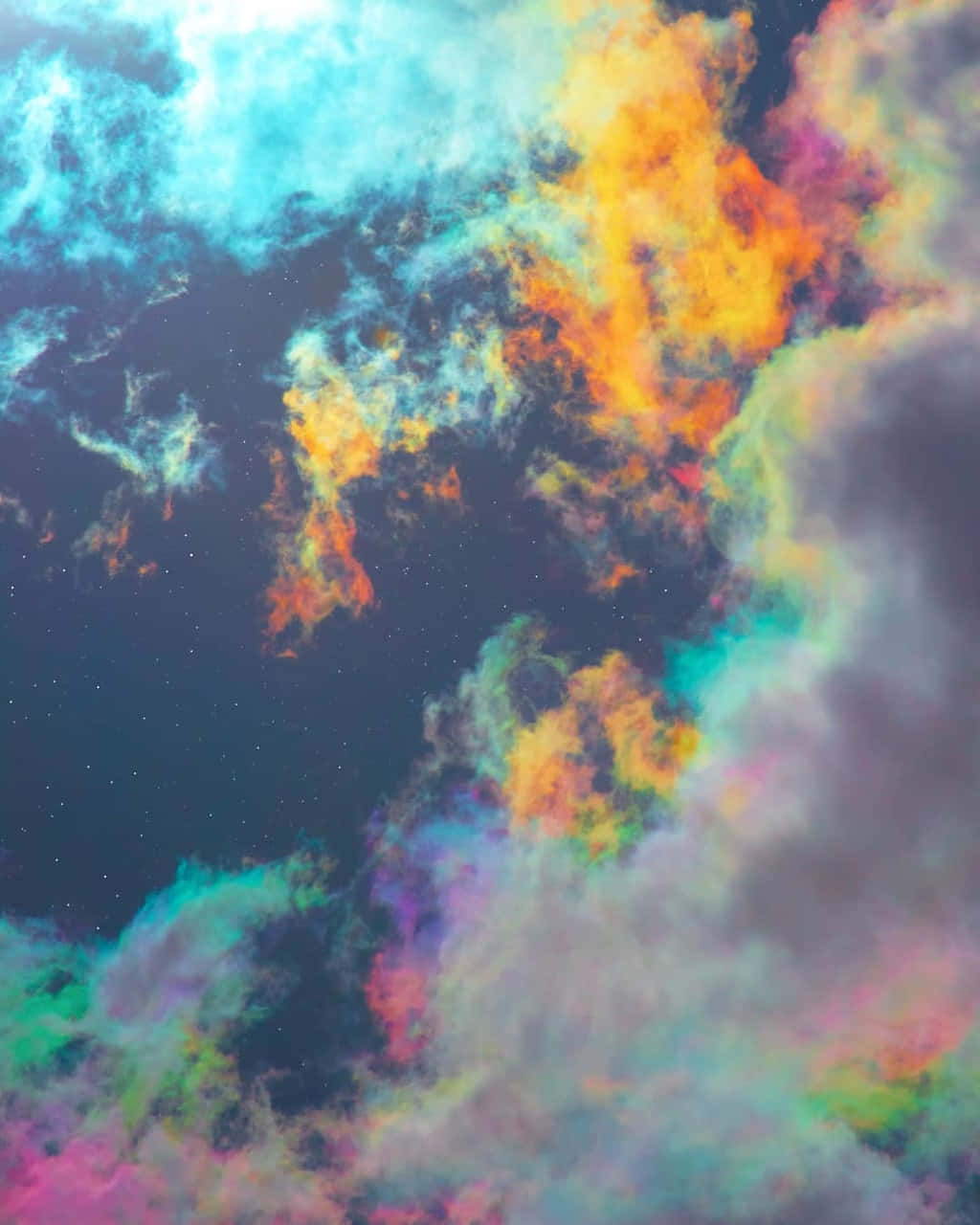 Nubes estéticas psicodélicas en varios colores Fondos de pantalla