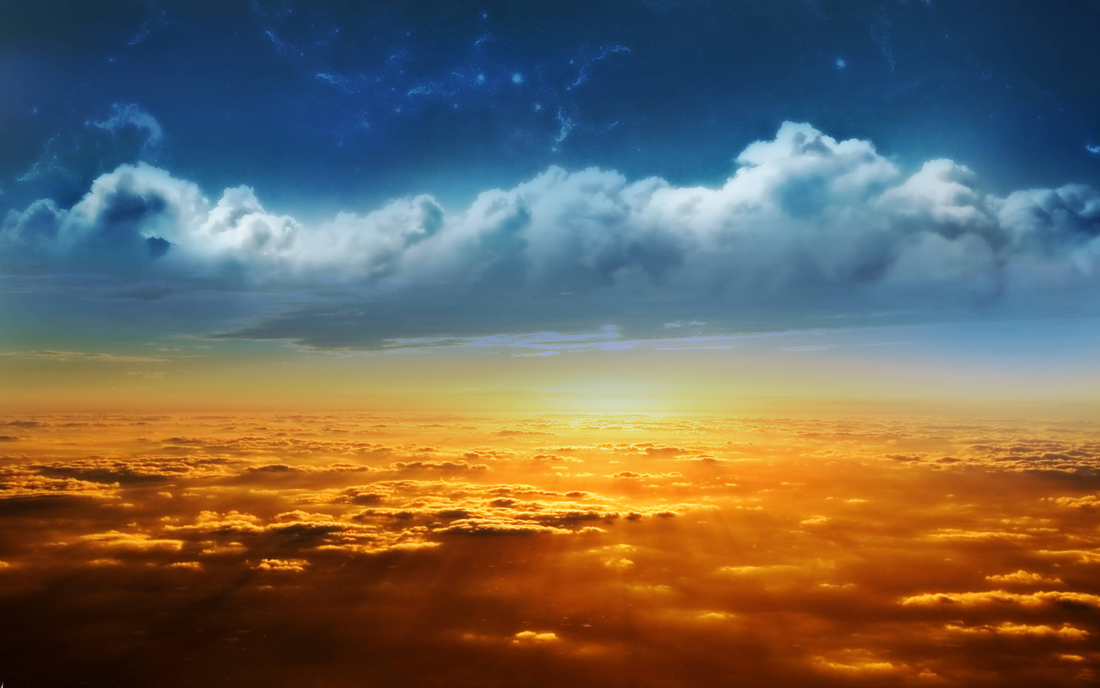 Nubes Naranjas y Azules Estéticas Fondos de pantalla
