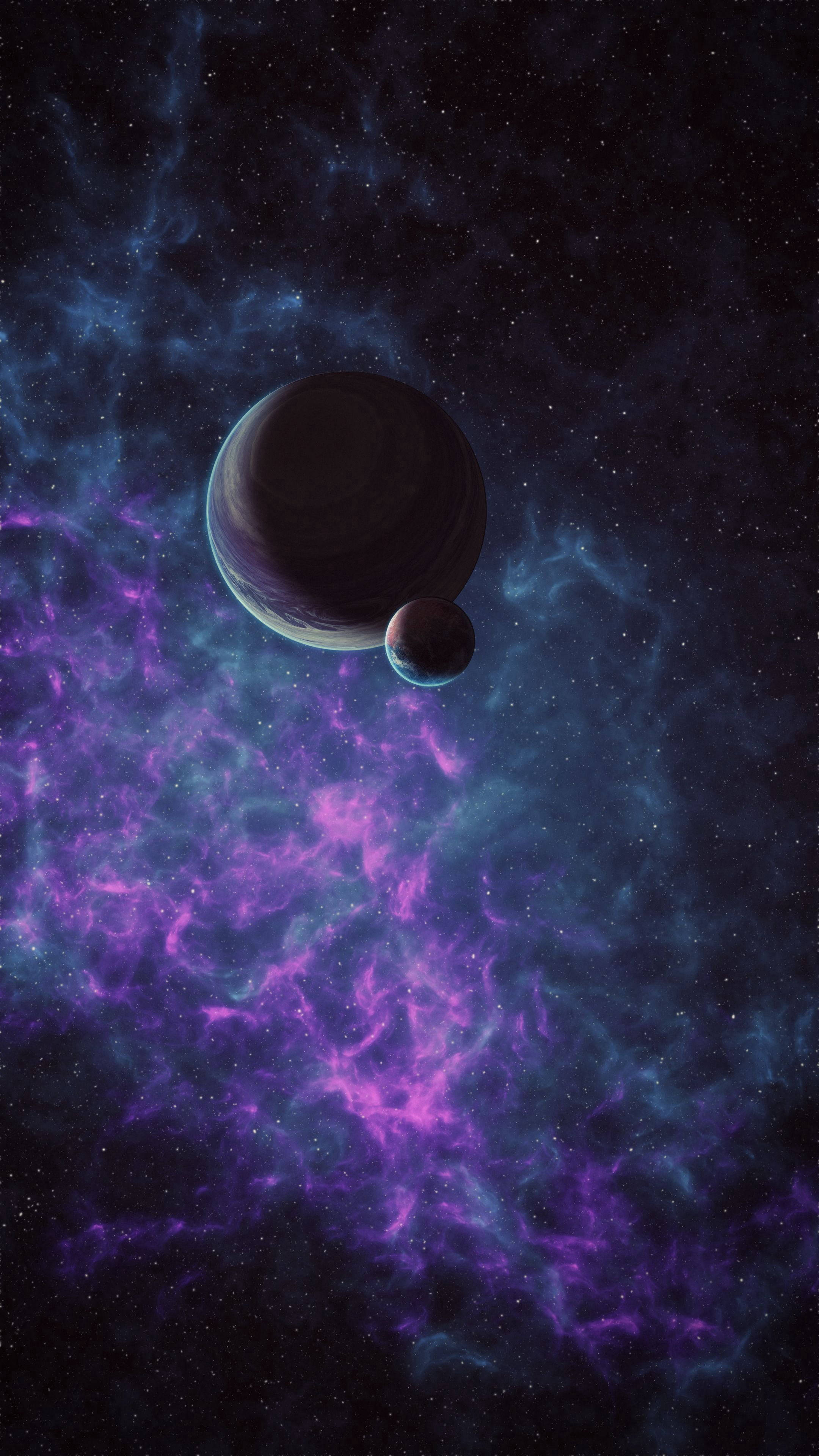 Nubes Púrpuras en el Espacio 4K para Teléfono Fondos de pantalla