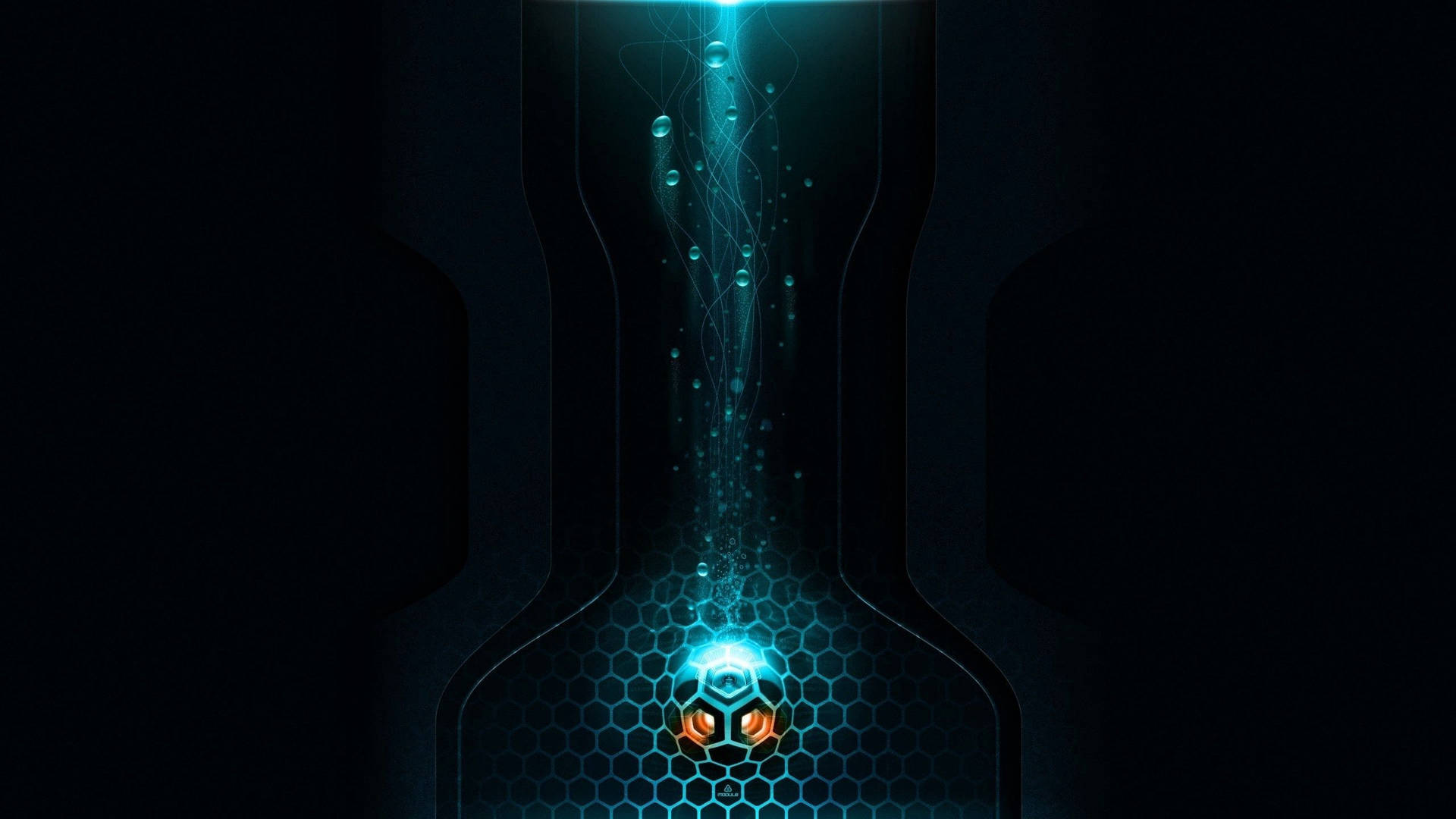 Fondo de Pantalla de Núcleo Mecánico Brillante Oscuro