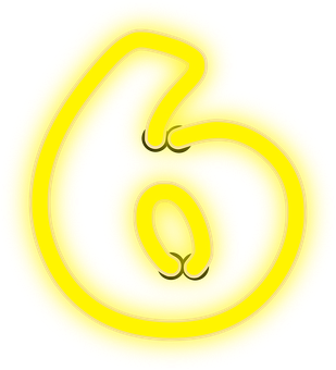 Número seis en amarillo neón Fondos de pantalla