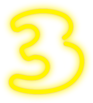 Número tres en amarillo neón Fondos de pantalla