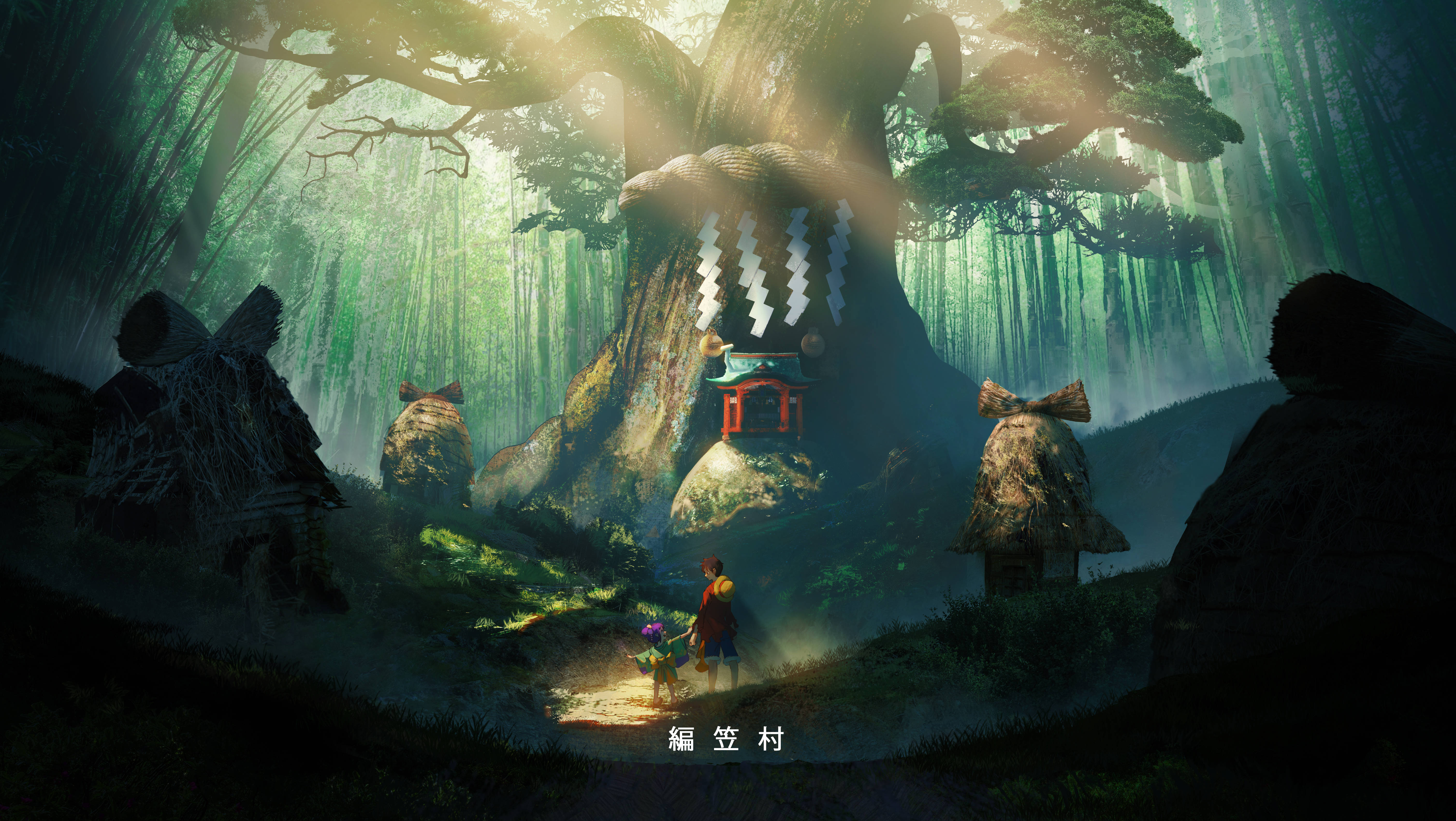 O Tama y Luffy One Piece Wano 4K Bosque Fondos de pantalla