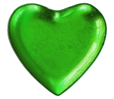 Objeto verde en forma de corazón de vidrio Fondos de pantalla
