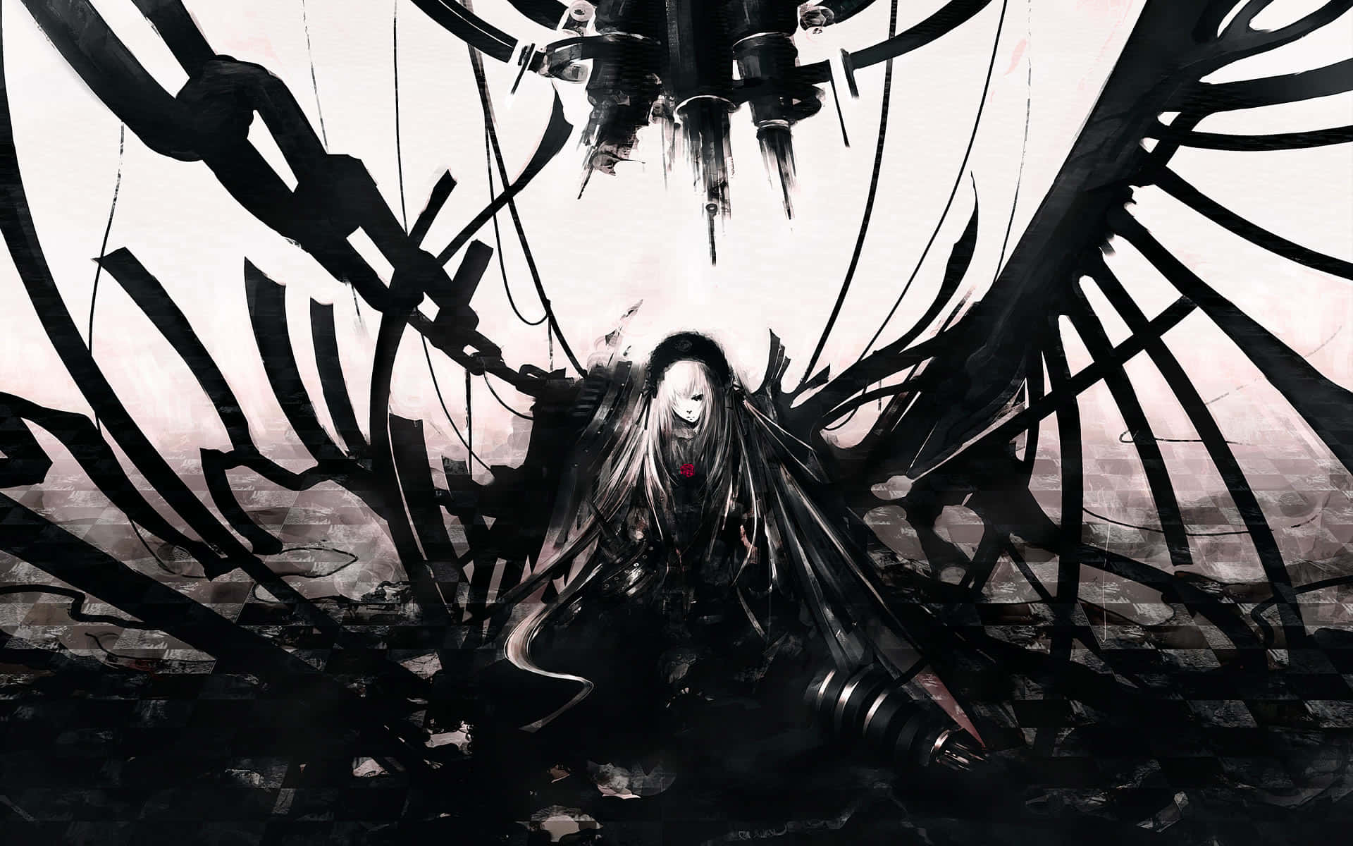 Obra de arte anime oscuro que representa una atmósfera misteriosa y escalofriante Fondos de pantalla