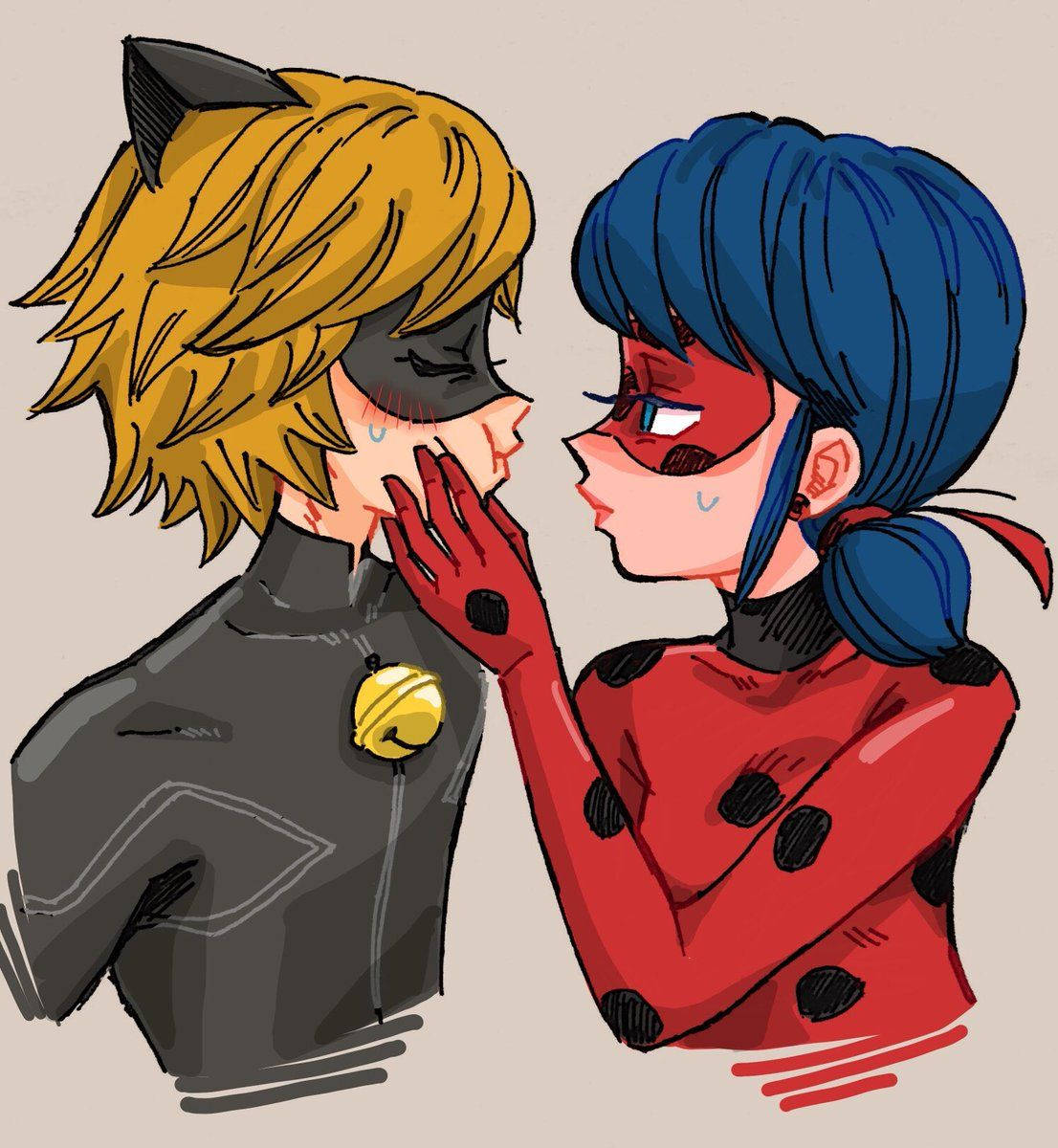 Obra de arte del beso de Ladybug y Cat Noir Fondos de pantalla