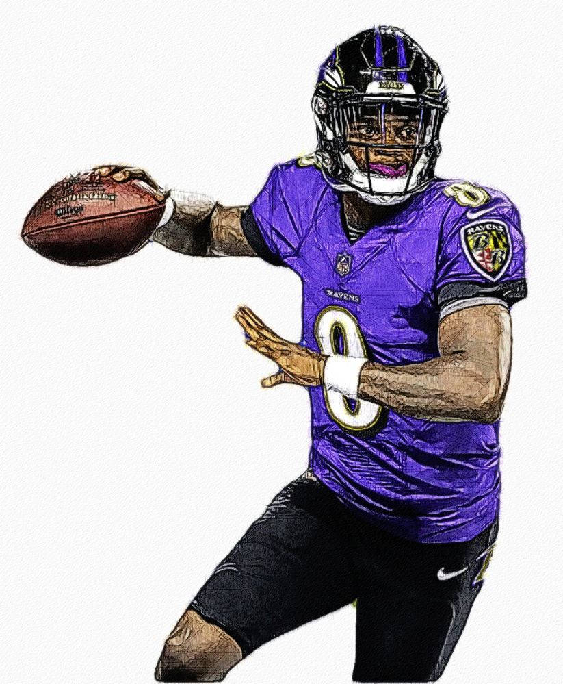 Obra de Arte Detallada de Lamar Jackson Fondos de pantalla