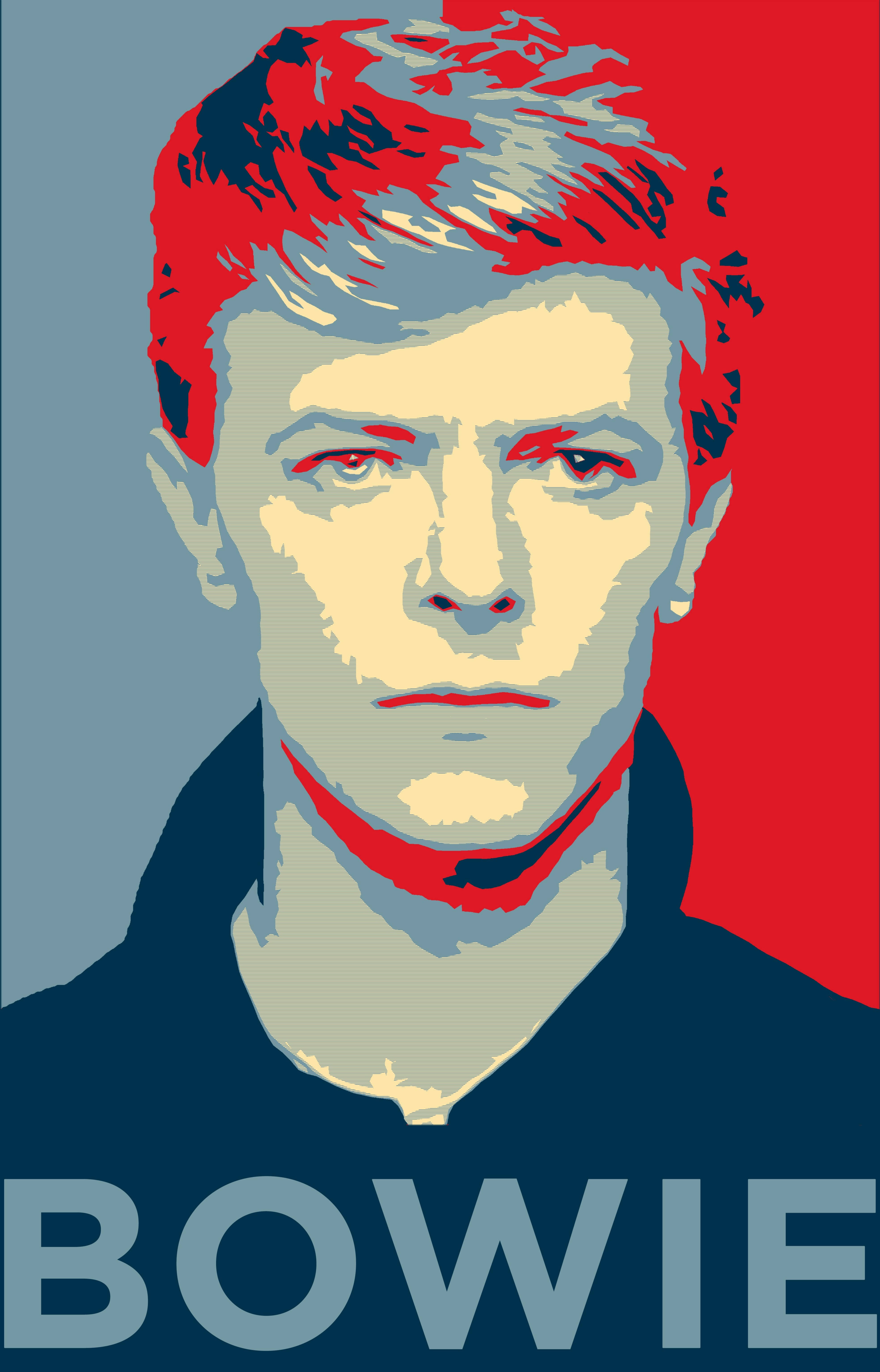 Obra de arte roja y azul de David Bowie Fondos de pantalla