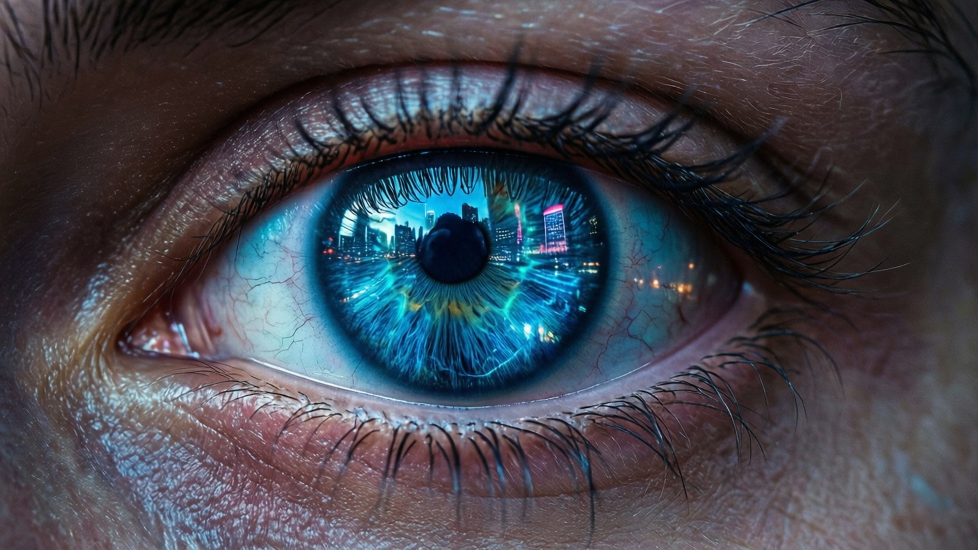 Ojo Azul Neón Fondos de pantalla