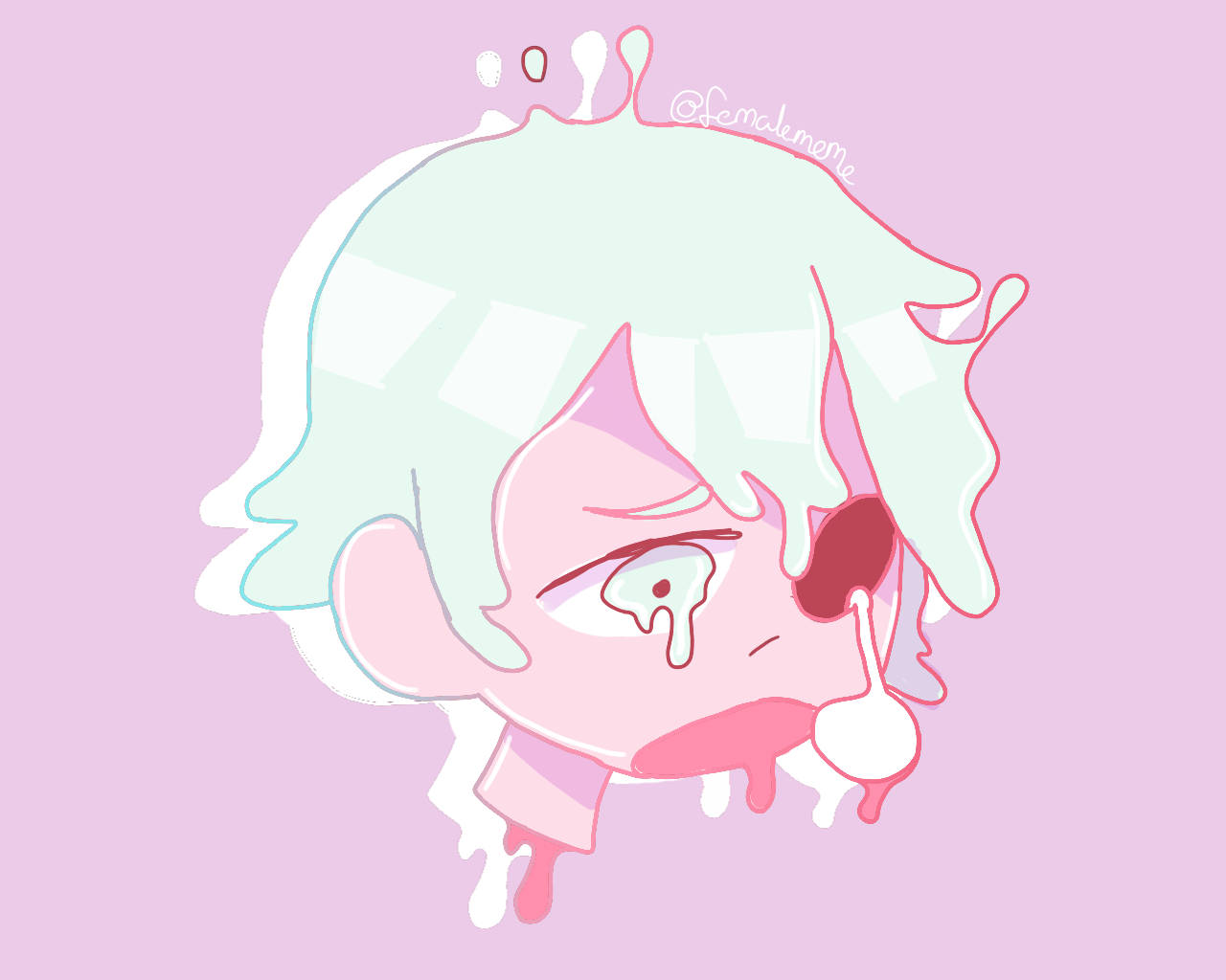 Ojo humano cayendo en estilo gore pastel Fondos de pantalla