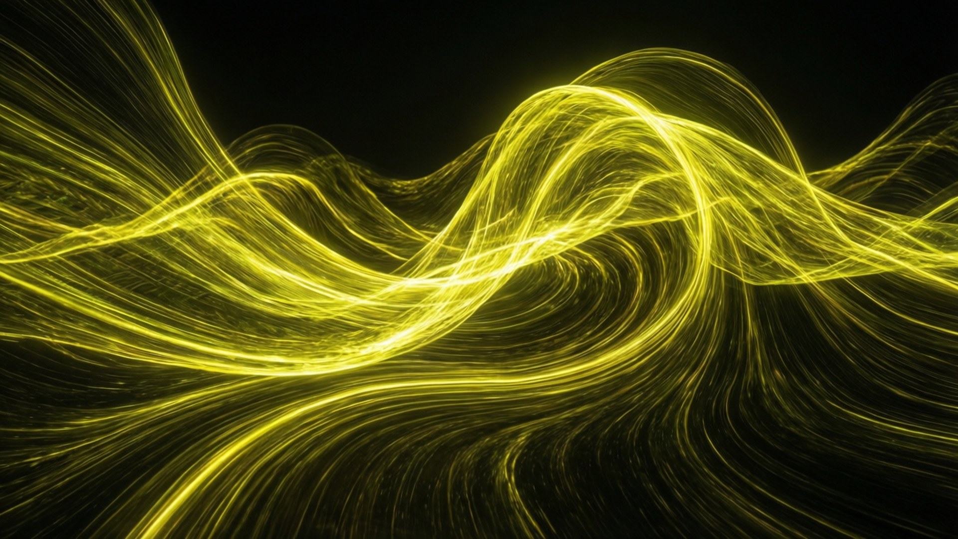 Ola abstracta de neón amarillo Fondos de pantalla
