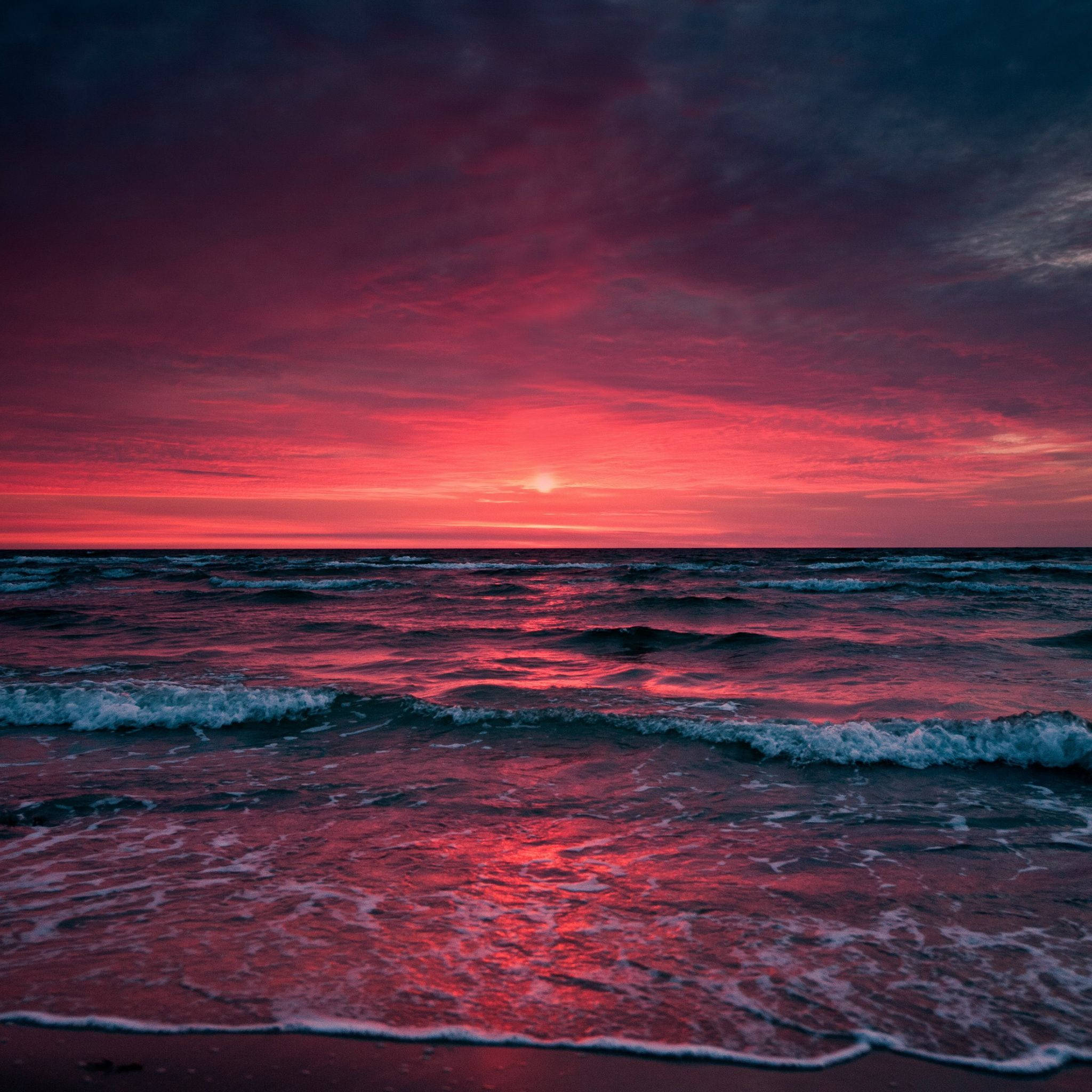Olas al Atardecer para iPad Retina Fondos de pantalla