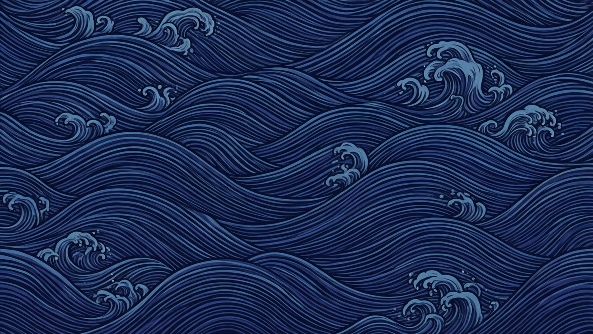 Olas Azules Estilizadas Fondos de pantalla