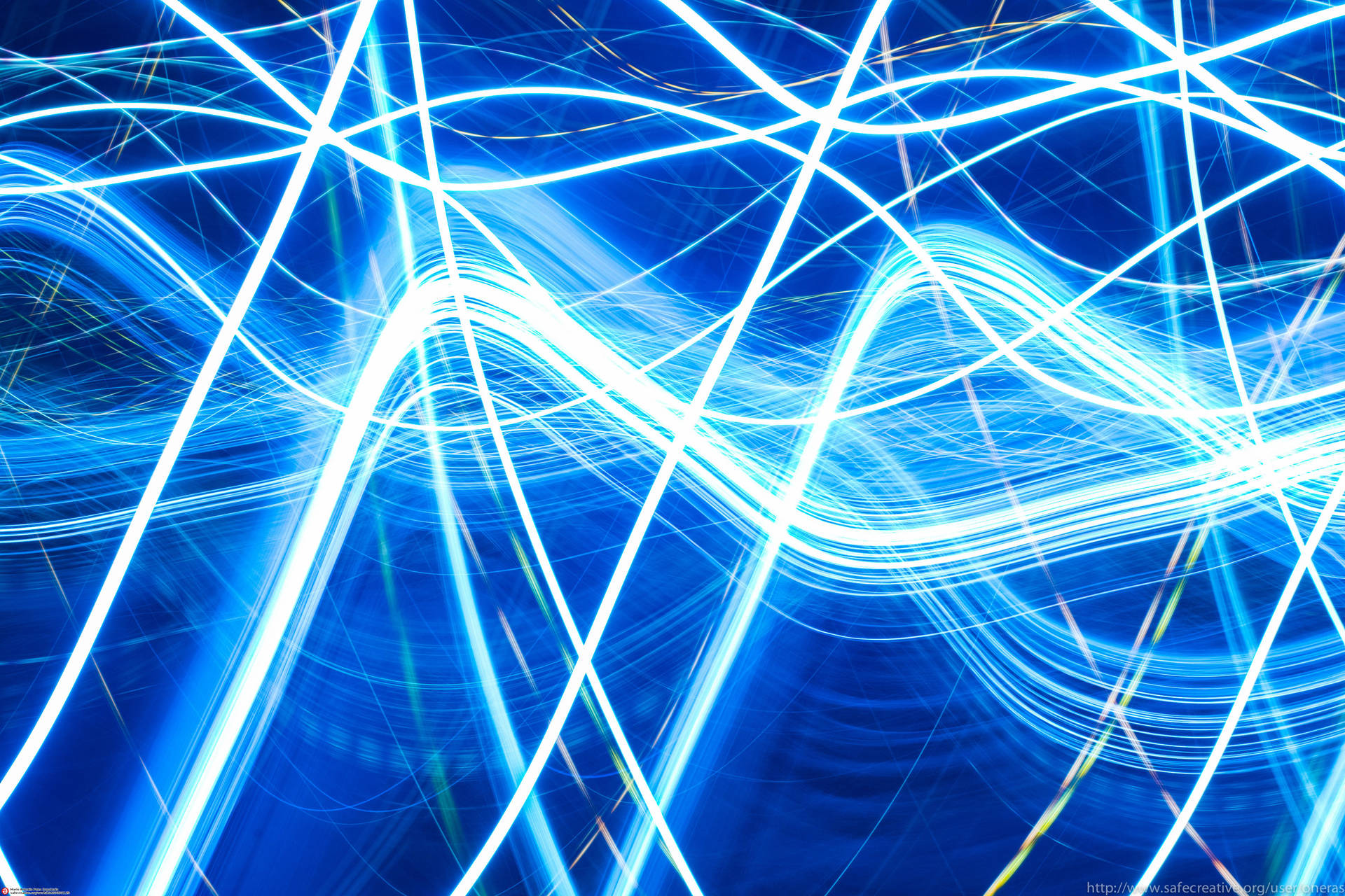 Olas Neón Azules Fondos de pantalla