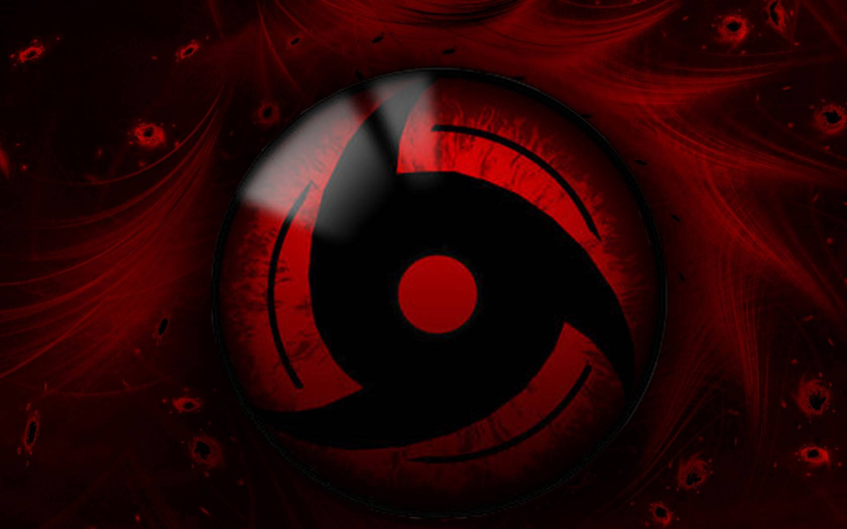 Olas y Partículas Rojas Estilo Sharingan en Vivo Fondos de pantalla