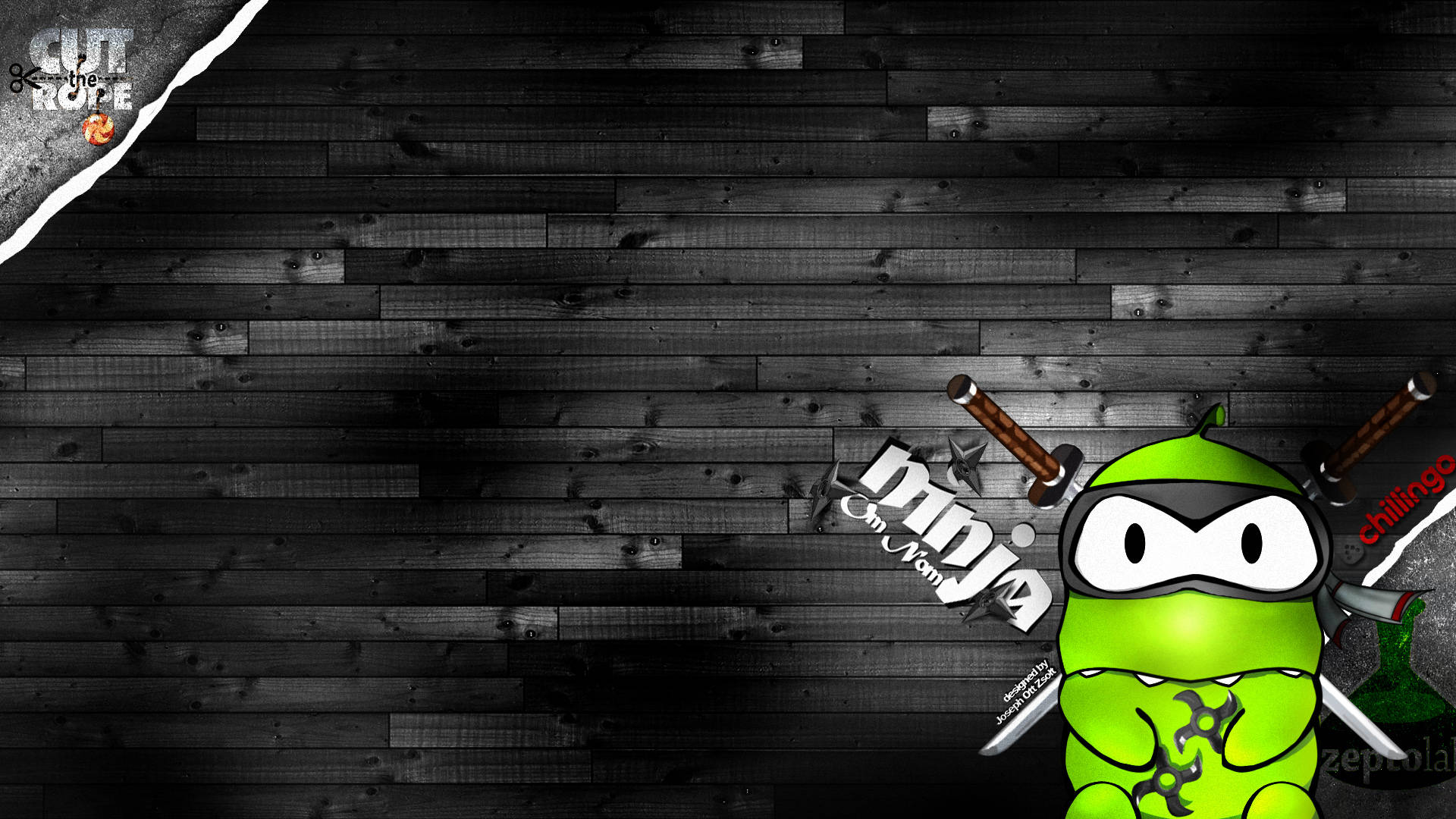 Om Nom Rana Ninja Kawaii Fondos de pantalla