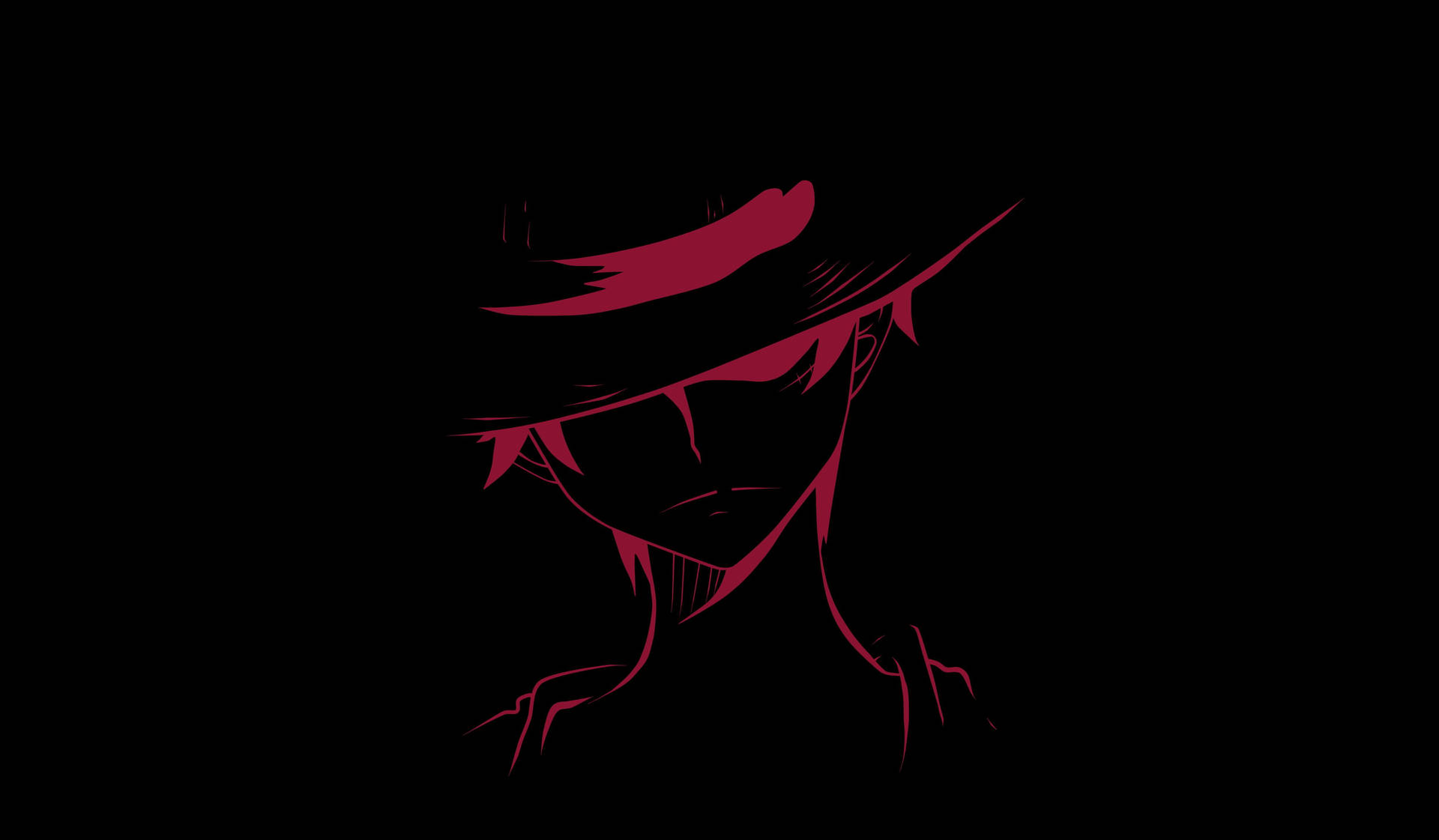 Fondo de pantalla One Piece 4k silueta de Luffy