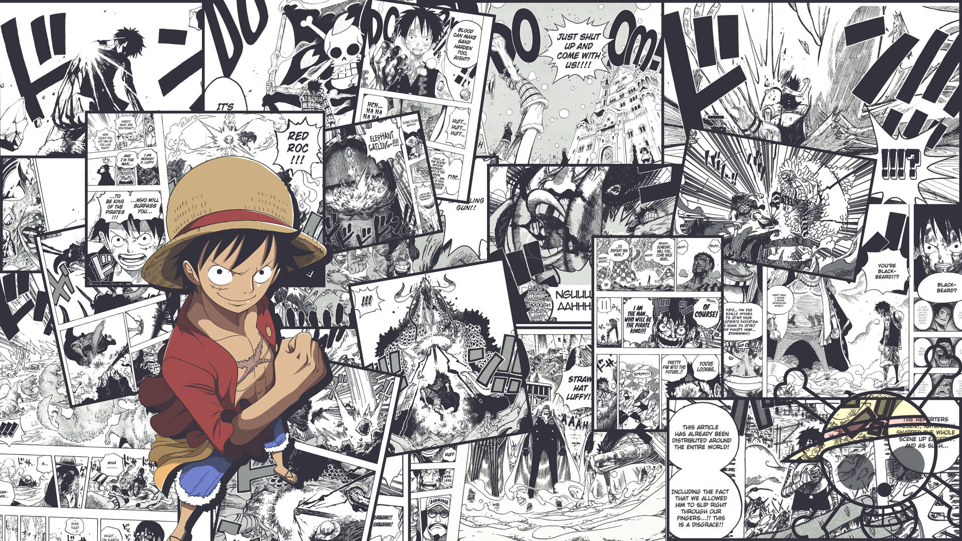 Fondo de pantalla de tiras de manga de One Piece en 4k