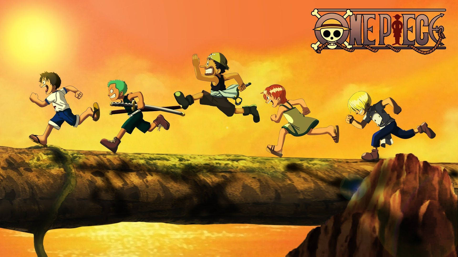 One Piece en vivo: niños persiguiéndose Fondos de pantalla