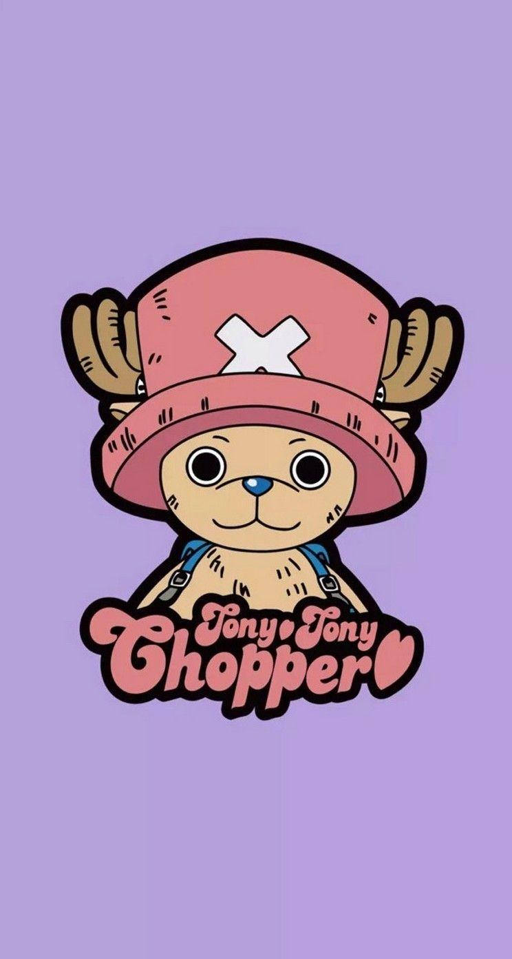 One Piece Fondo de Teléfono de Chopper Sobre Fondo Púrpura Fondos de pantalla
