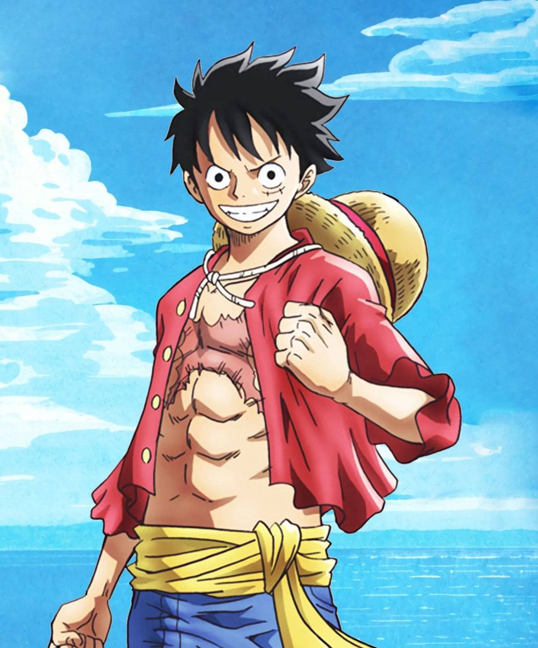 One Piece Luffy PFP Pose de Éxito con Efecto de Viento Fondos de pantalla