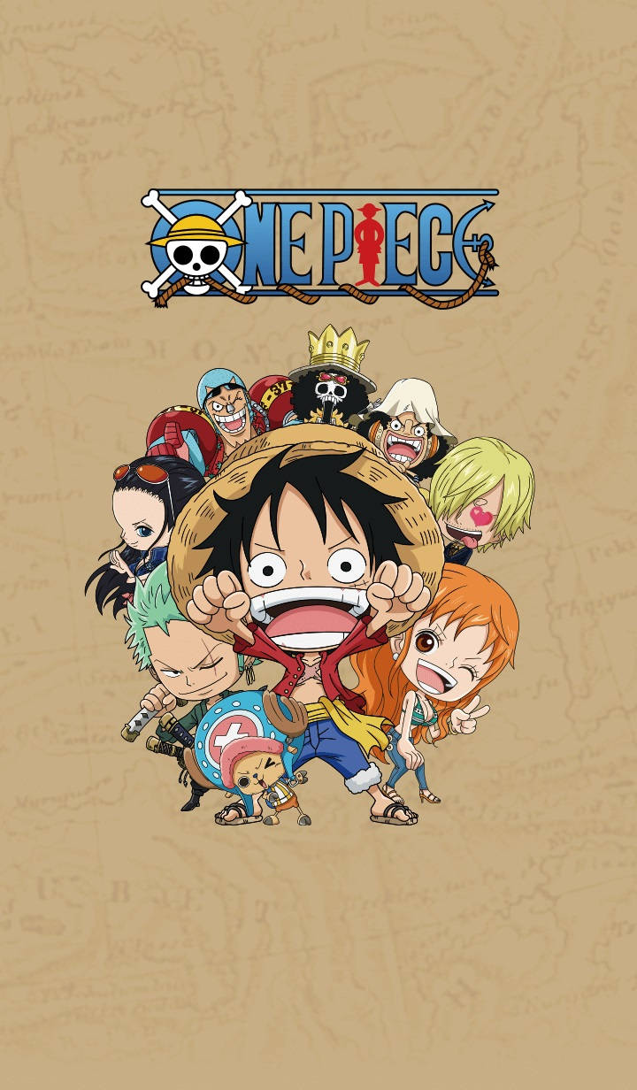One Piece Phone Chibi Sombrero de Paja Piratas Fondos de pantalla