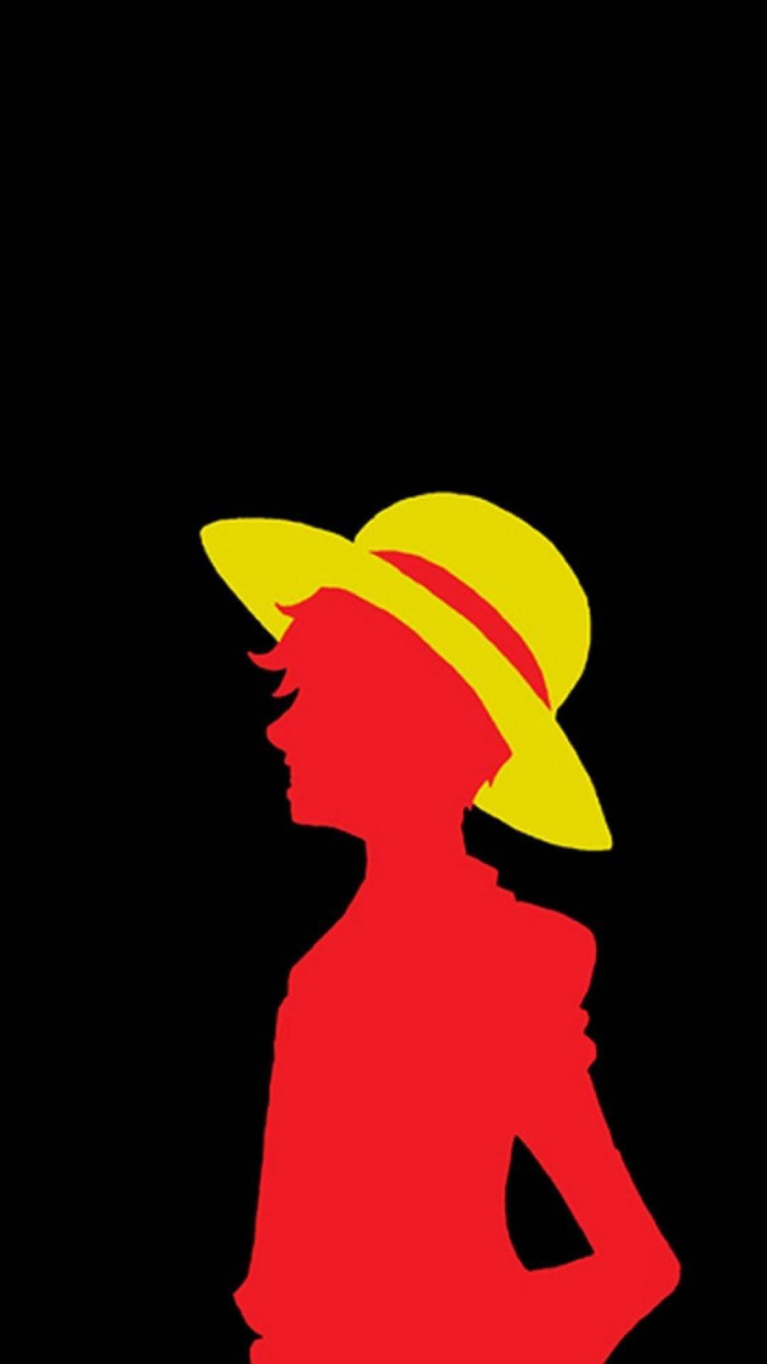 One Piece Teléfono Silueta de Luffy con Sombrero de Paja Fondos de pantalla