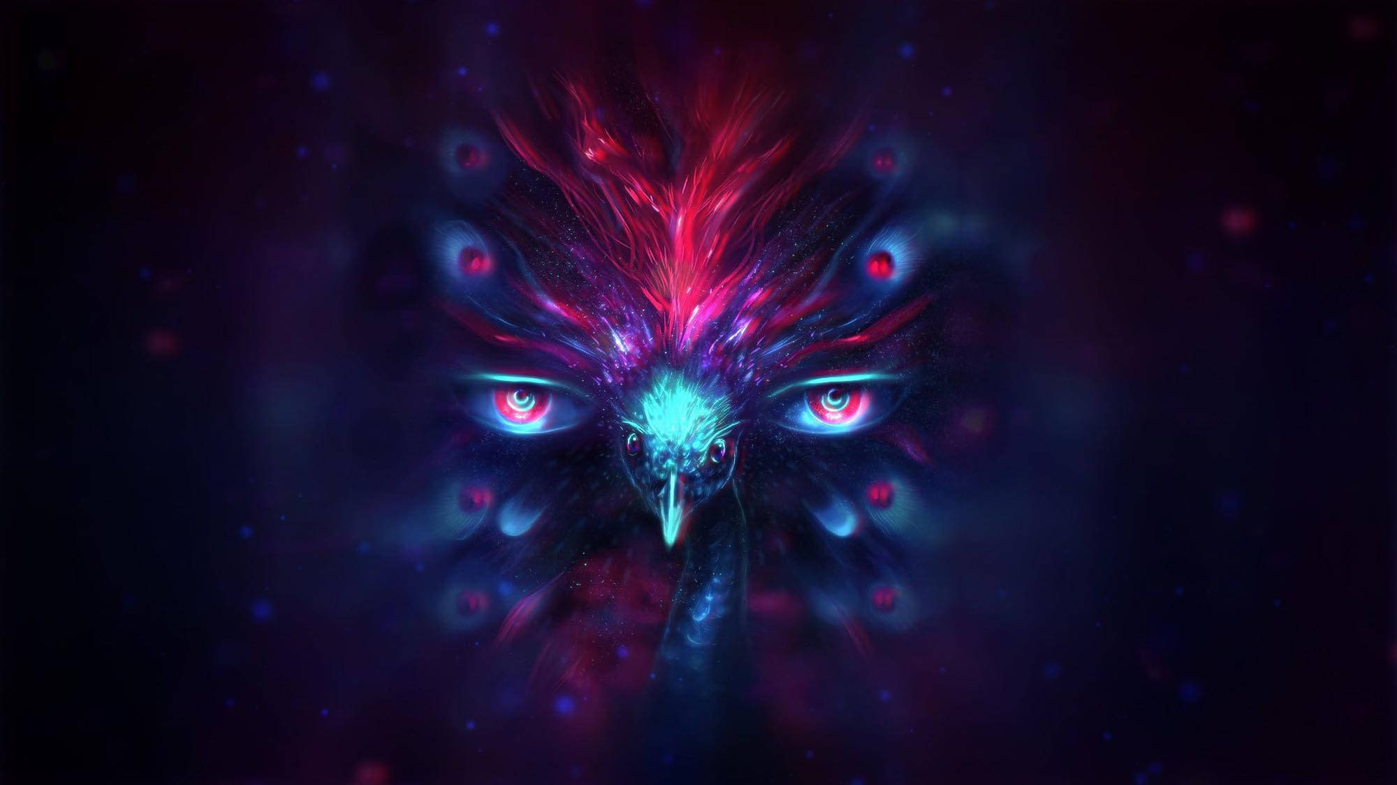 Oscuro y Psicodélico Ojo de Ave con Estética Fondos de pantalla