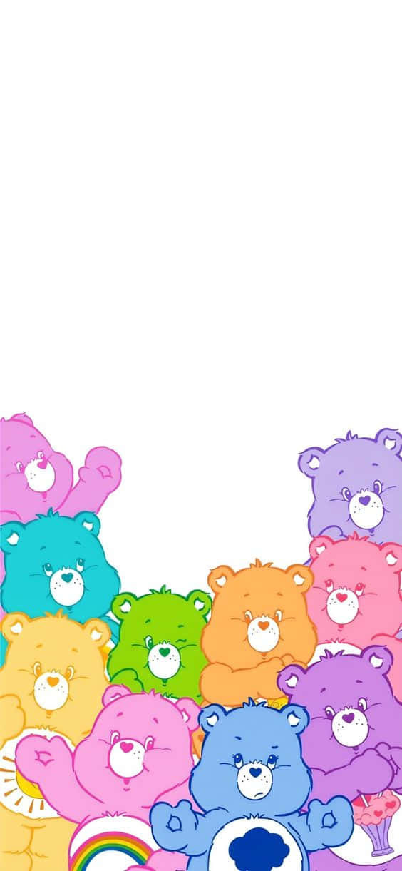 Osito Cariñosito Estético Colorido Sobre Fondo Blanco Fondos de pantalla