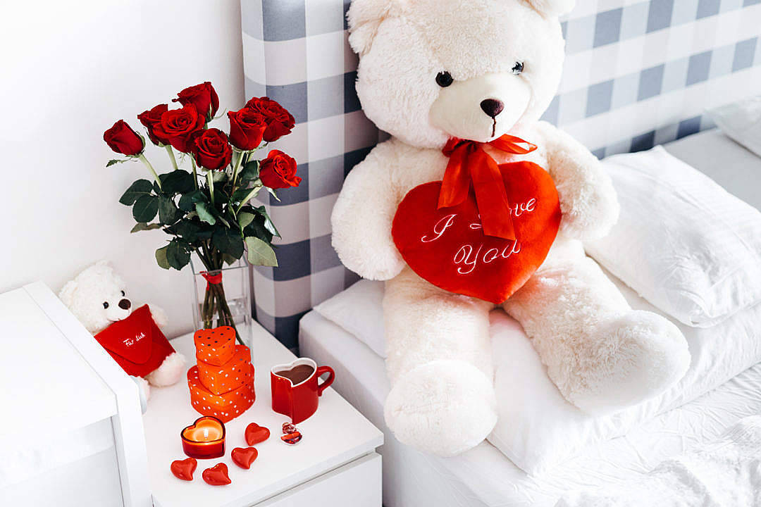 Osito de amor con rosas Fondos de pantalla