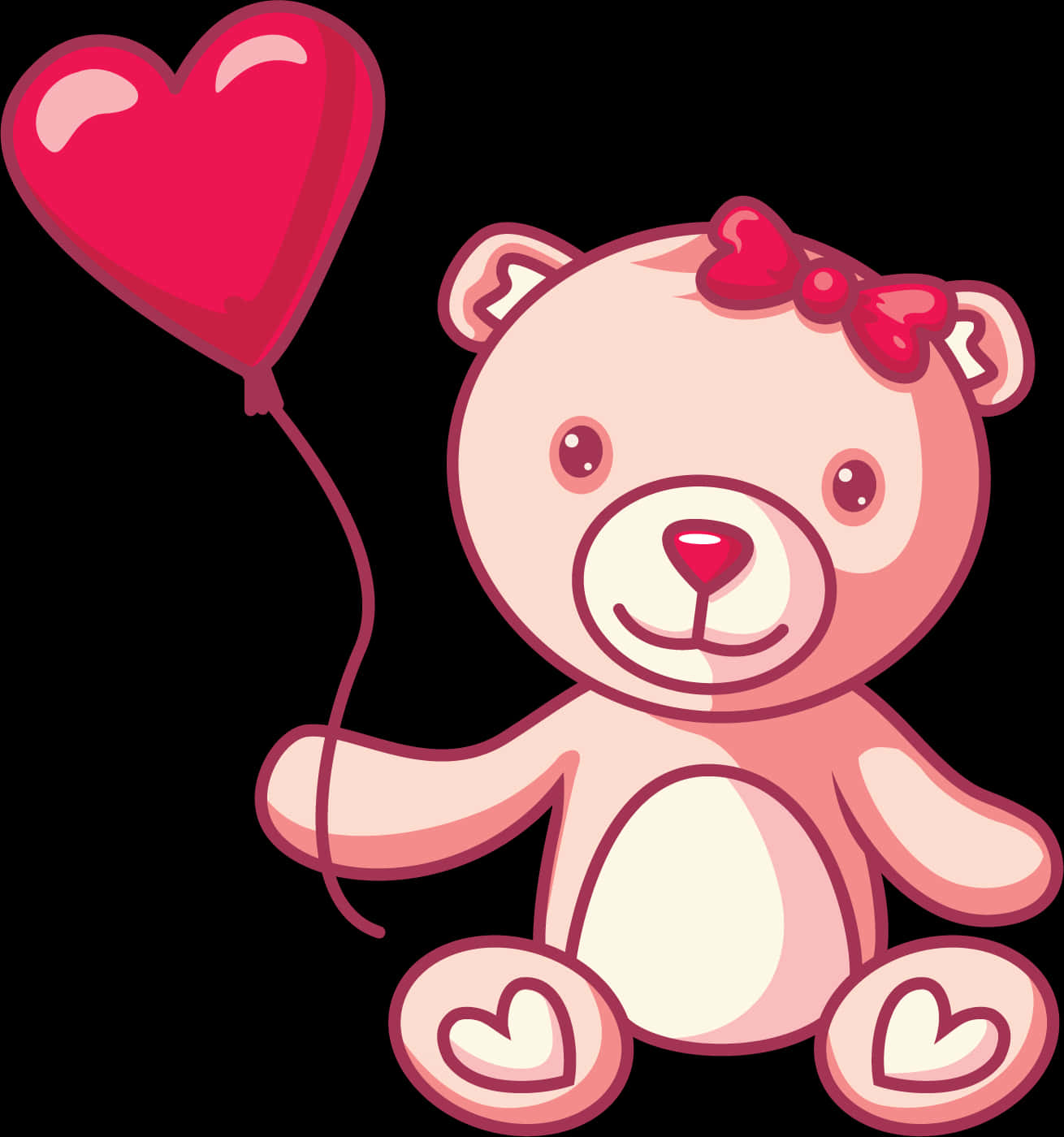 Osito de Peluche Lindo con Globo de Corazón Fondos de pantalla