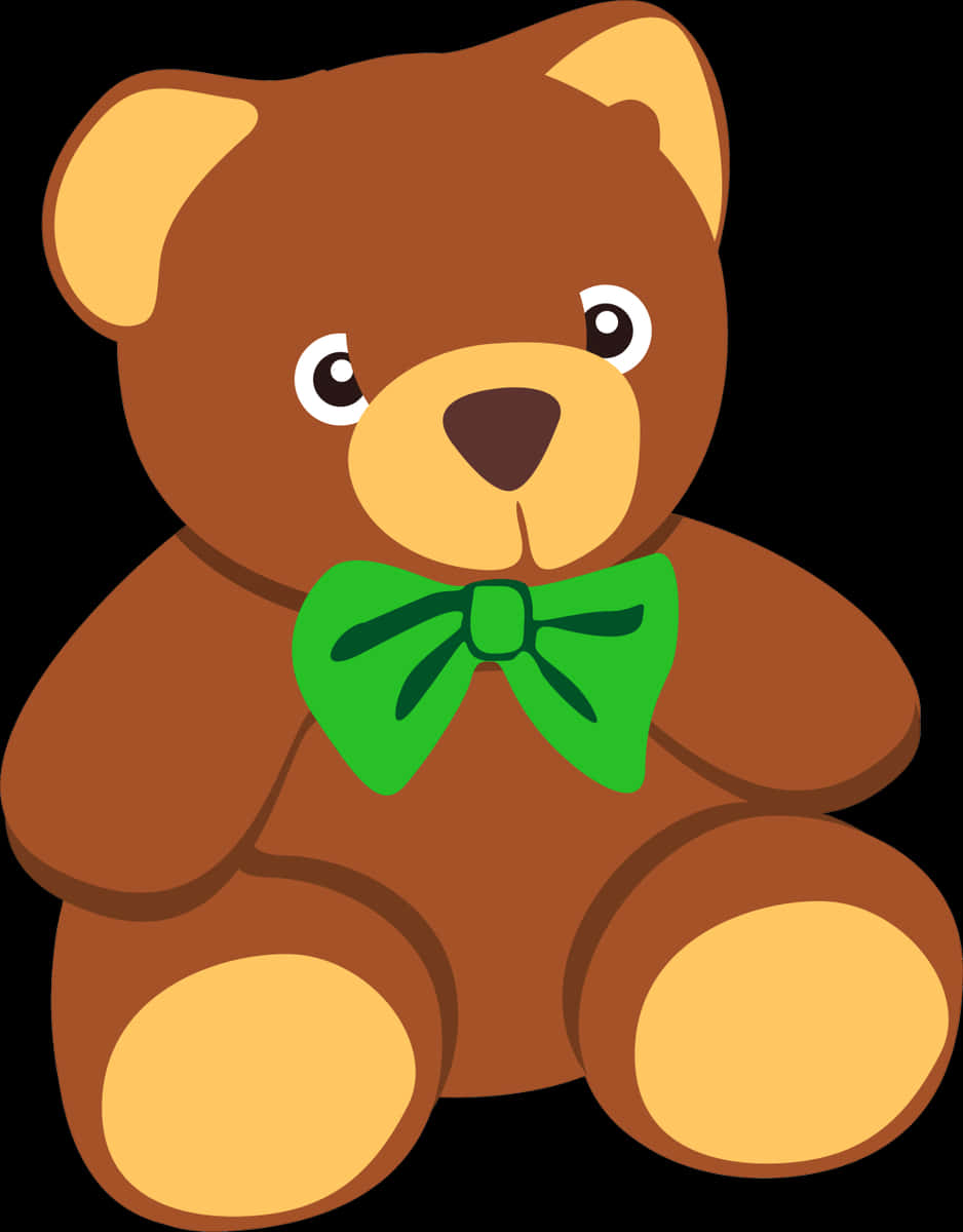 Osito de peluche marrón con moño verde Fondos de pantalla