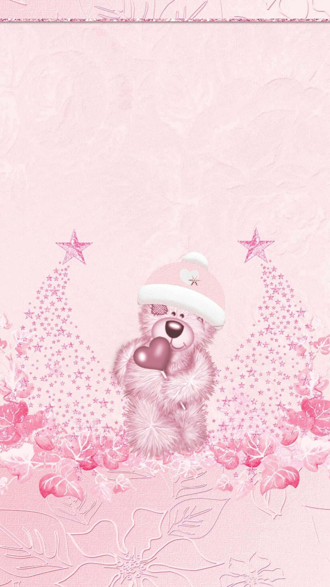 Osito de Peluche Rosa de Navidad Fondos de pantalla
