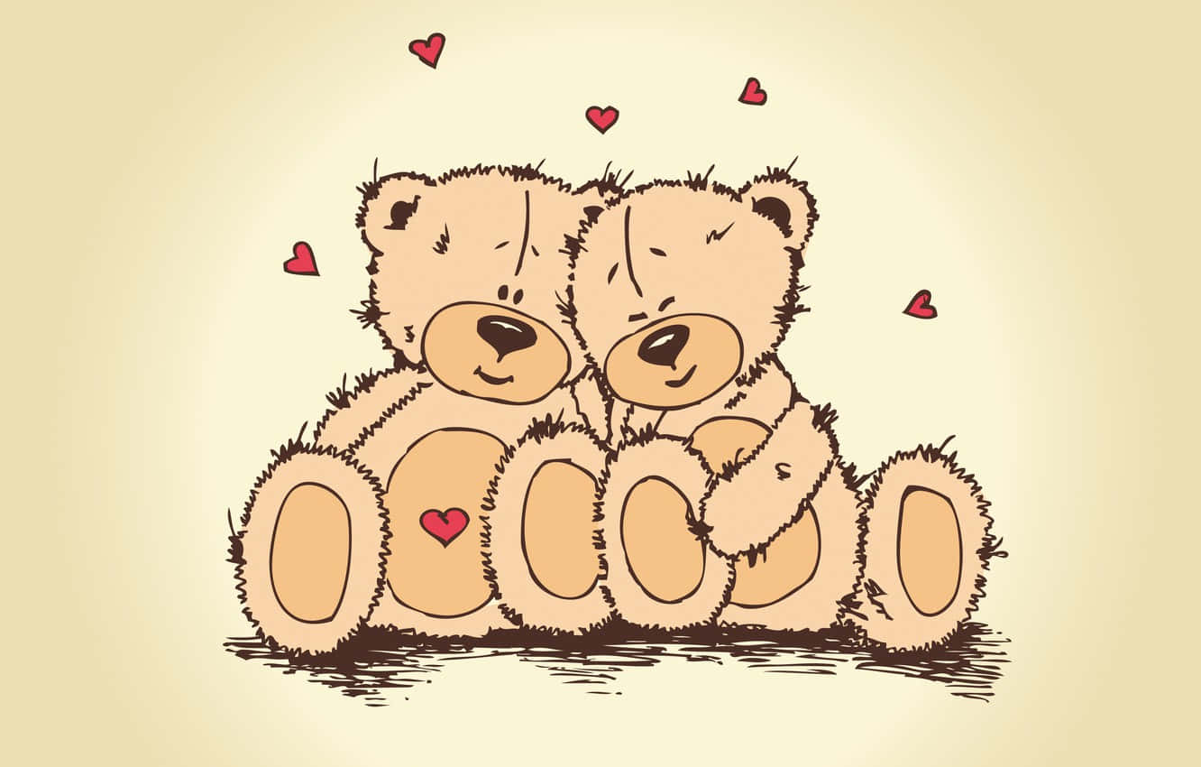 Ositos de Peluche Adorables Arte Digital de San Valentín Fondos de pantalla