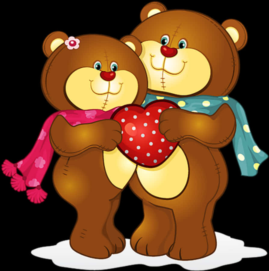 Ositos de Peluche Sosteniendo un Corazón Fondos de pantalla