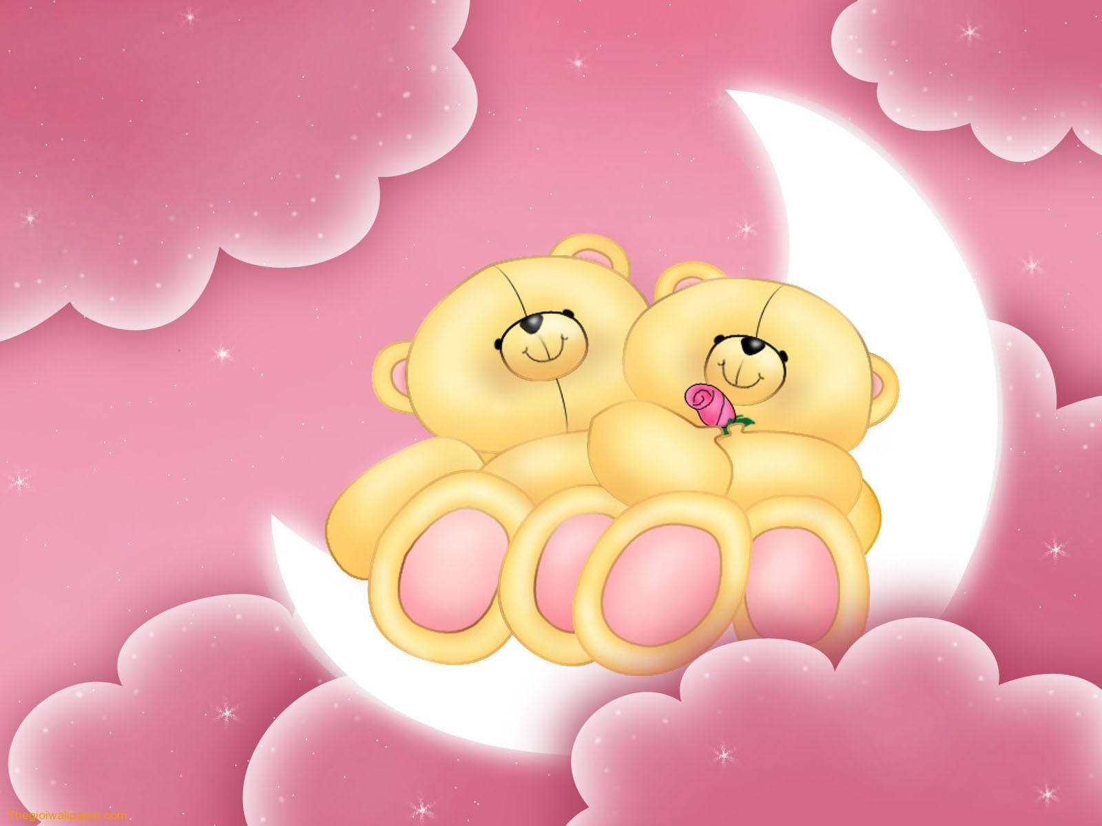 Ositos Enamorados Luna Linda Escritorio Fondos de pantalla