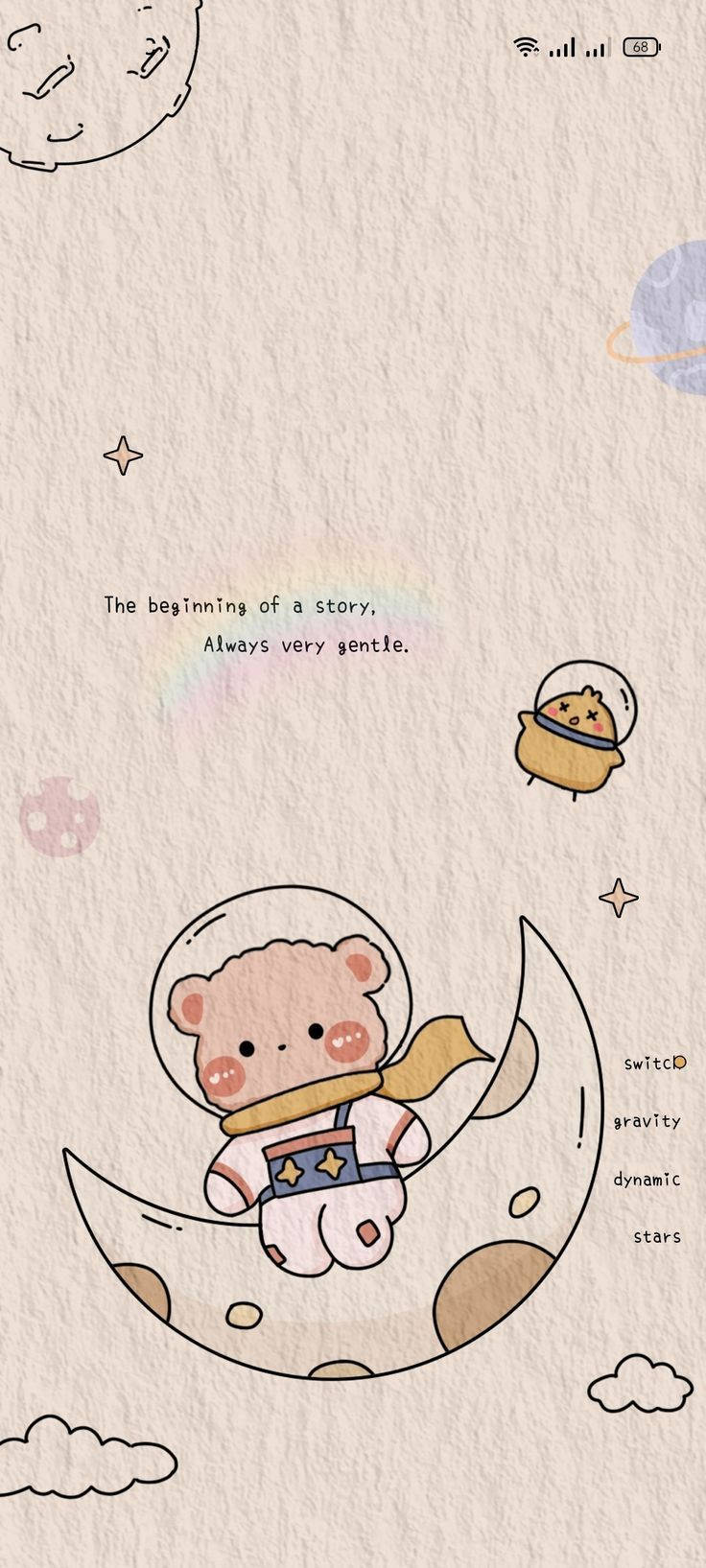 Oso Bebé Astronauta Estética Beige Fondos de pantalla