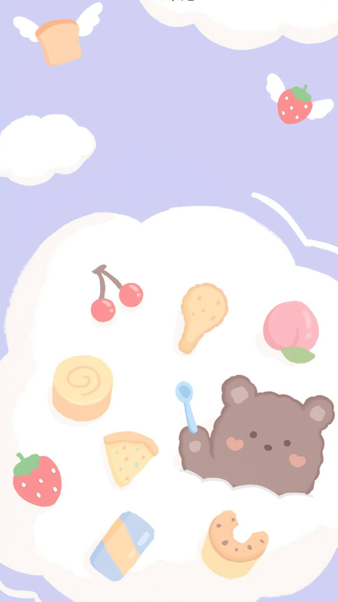 Oso coreano en nube cremosa Fondos de pantalla
