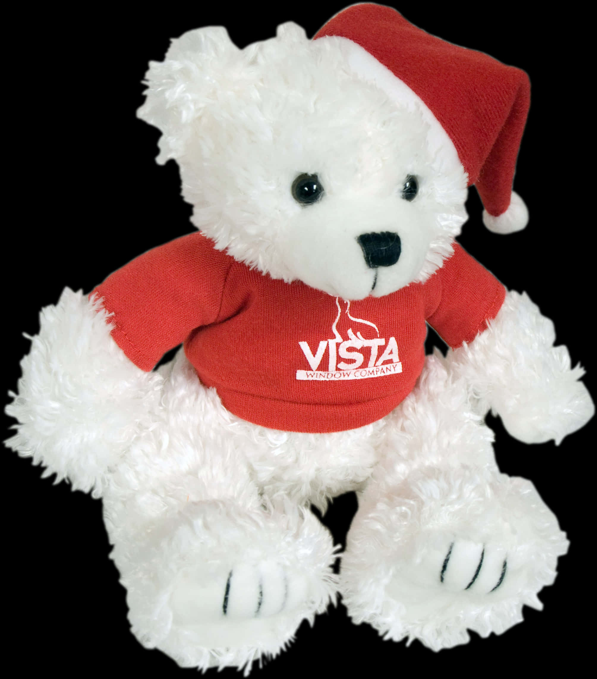 Oso de peluche blanco con camisa roja y gorro de Santa Fondos de pantalla