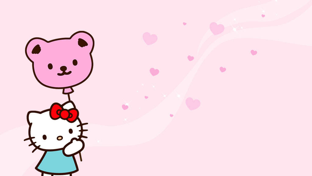 Oso globo Hello Kitty estético Fondos de pantalla