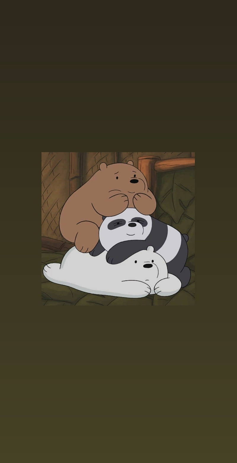 Osos Escandalosos Apilados Juntos Estética Caricatura Fondos de pantalla