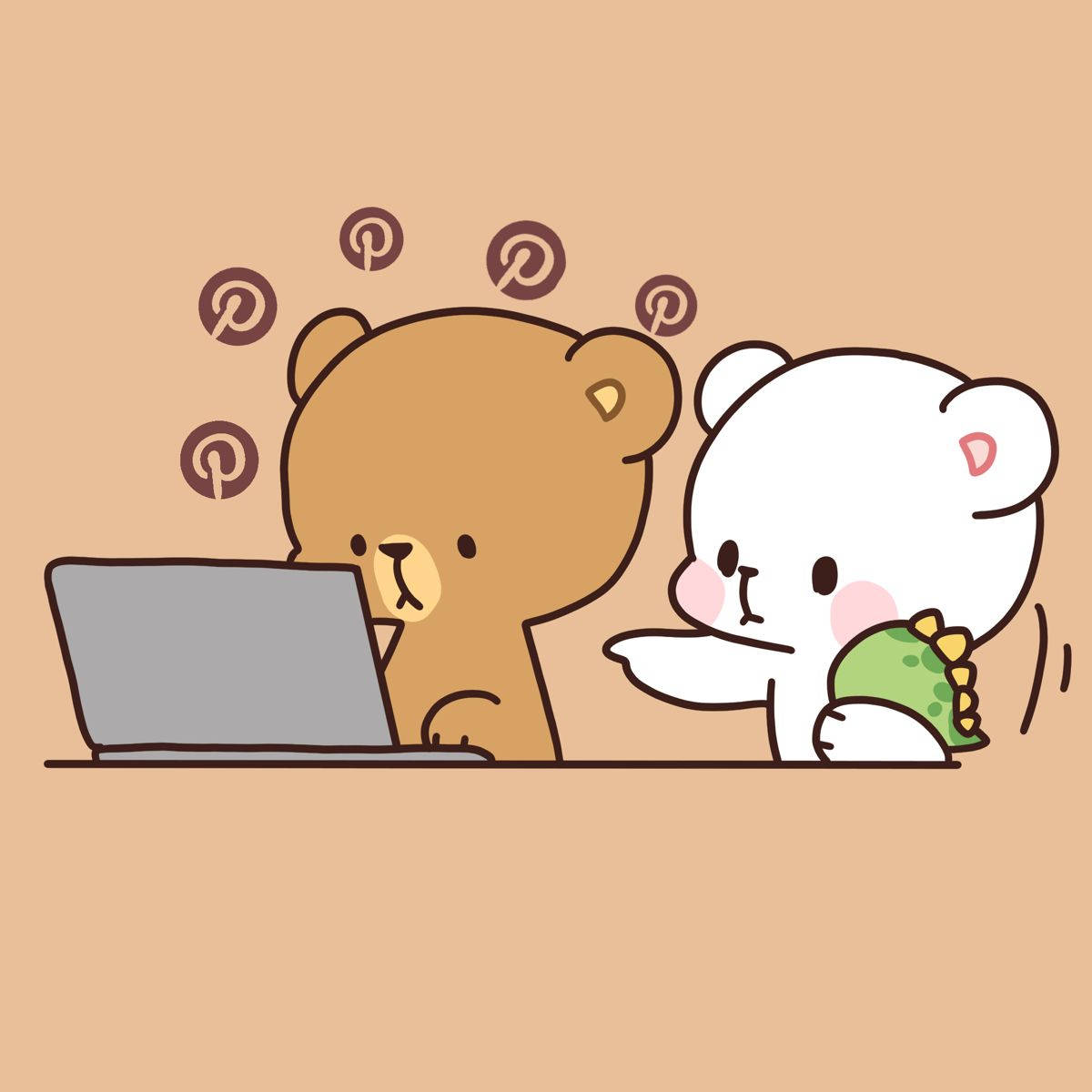 Osos Milk y Mocha en la computadora Fondos de pantalla