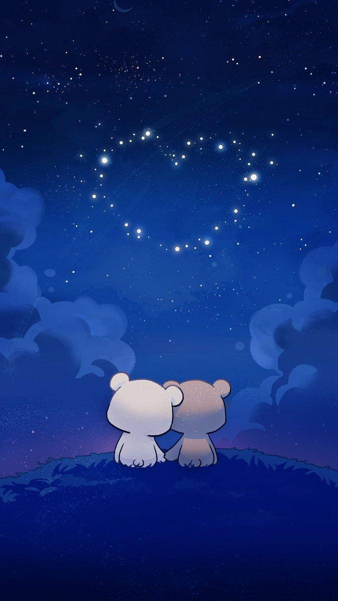 Osos Milk y Mocha Noche de Corazón Fondos de pantalla