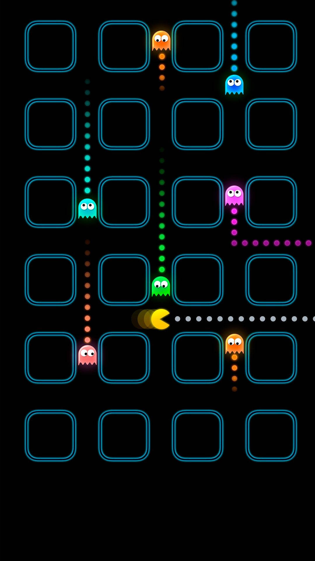 Pacman Come Fantasmas en iPhone Fondos de pantalla