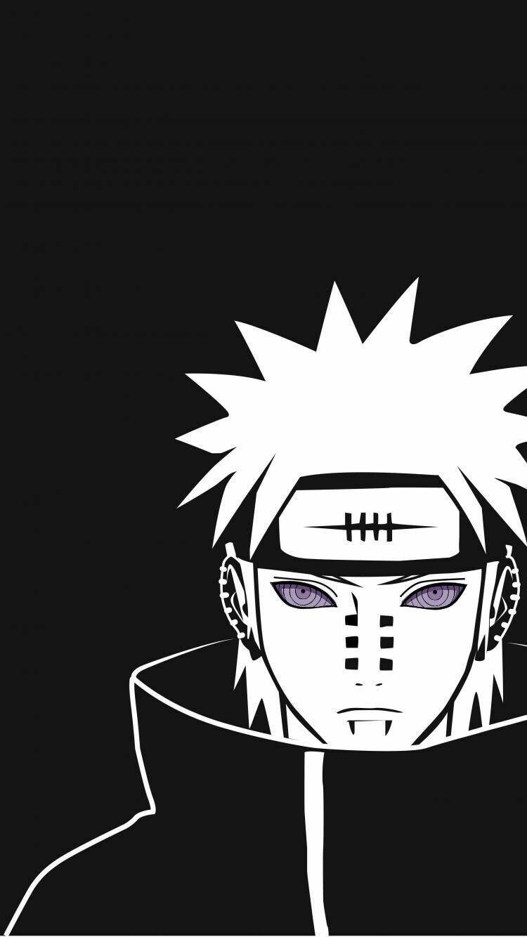 Pain Naruto Anime Blanco y Negro iPhone Fondos de pantalla
