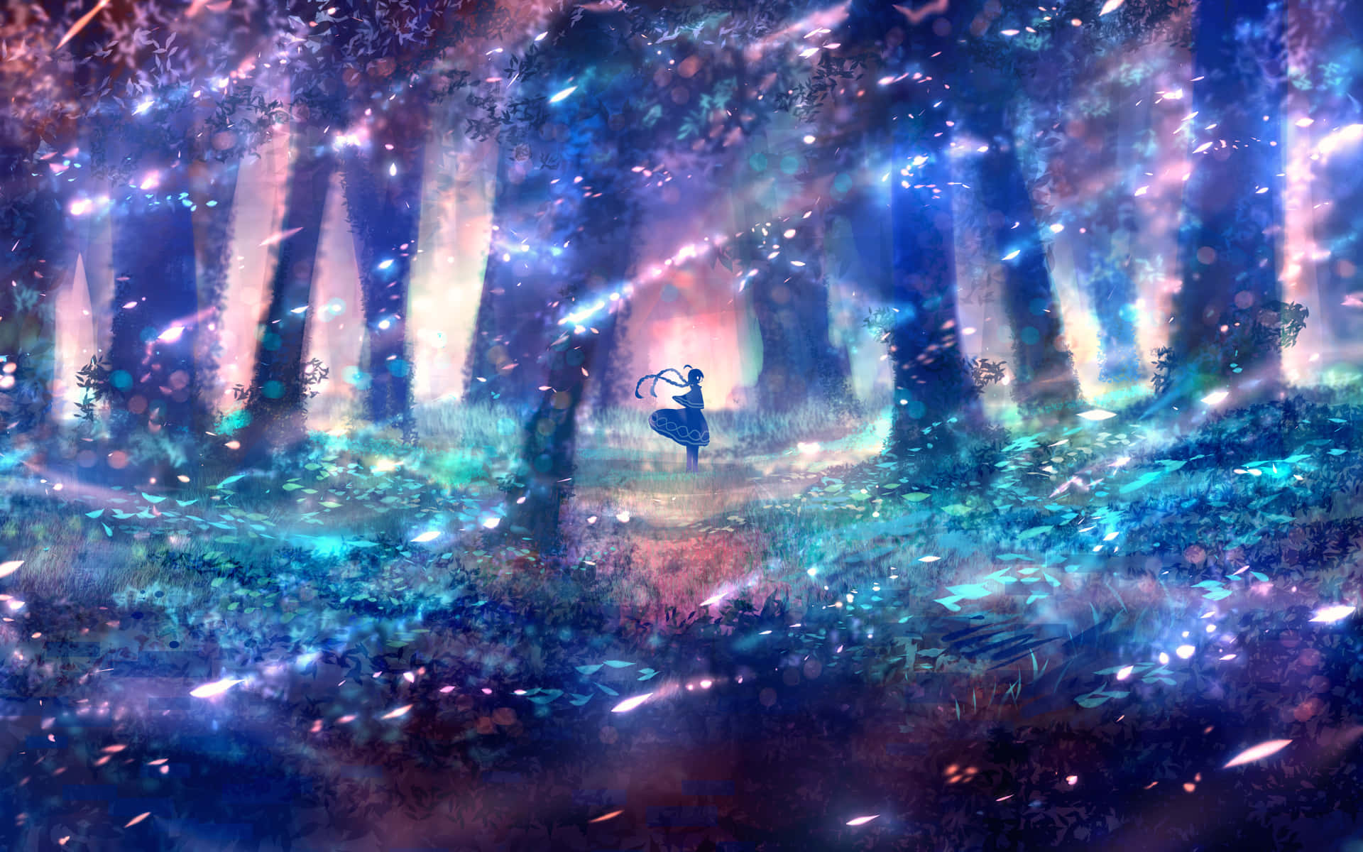 Paisaje Anime Cautivador con Lago Cristalino y Cerezos en Flor Fondos de pantalla