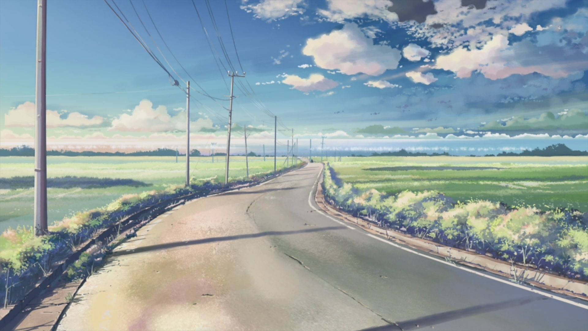 Paisaje Anime de Camino Rural Fondos de pantalla
